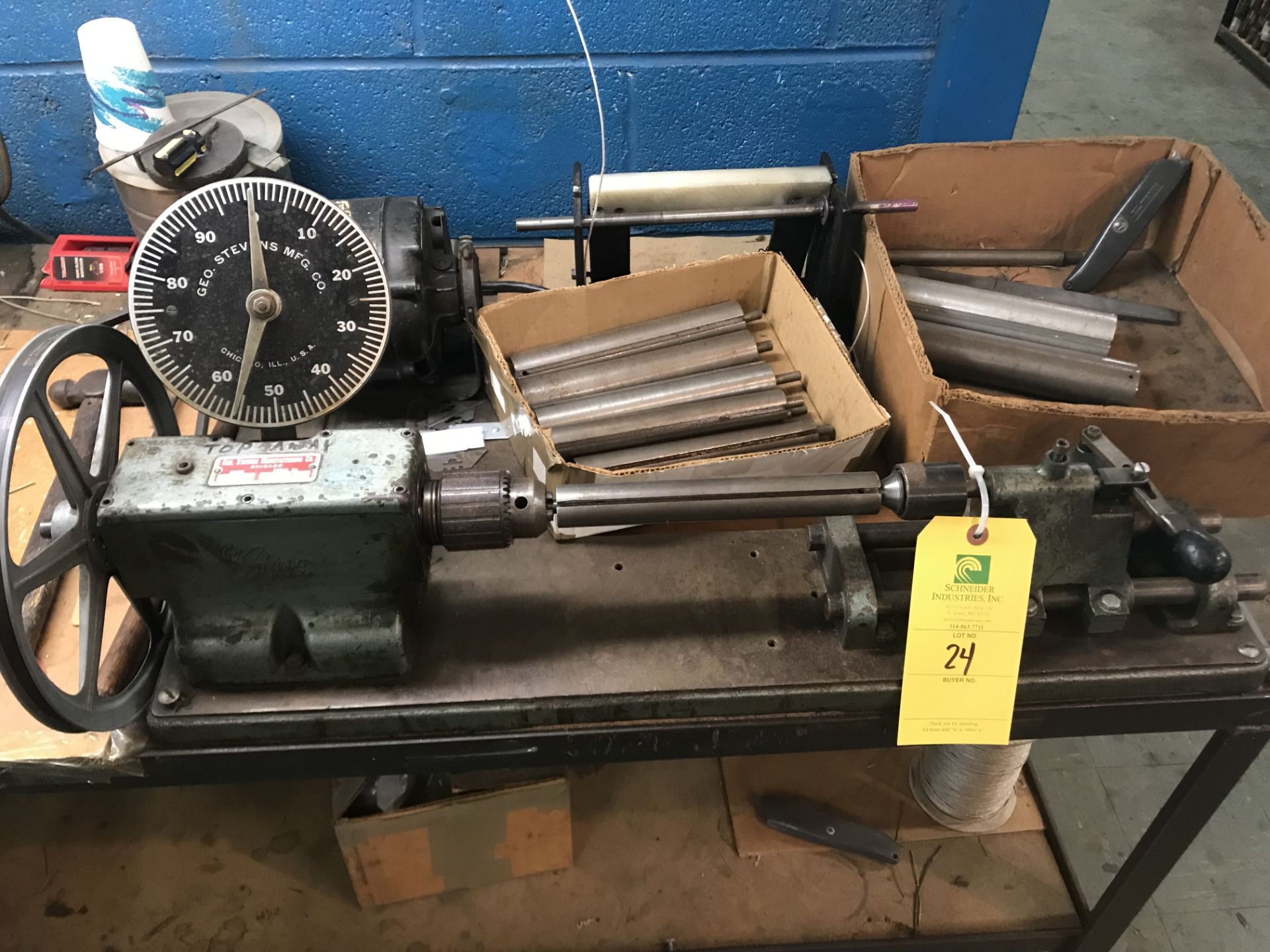 Geo. Stevens Lead Wire Cutting Machine w/Mandrels For Various Lead Lengths