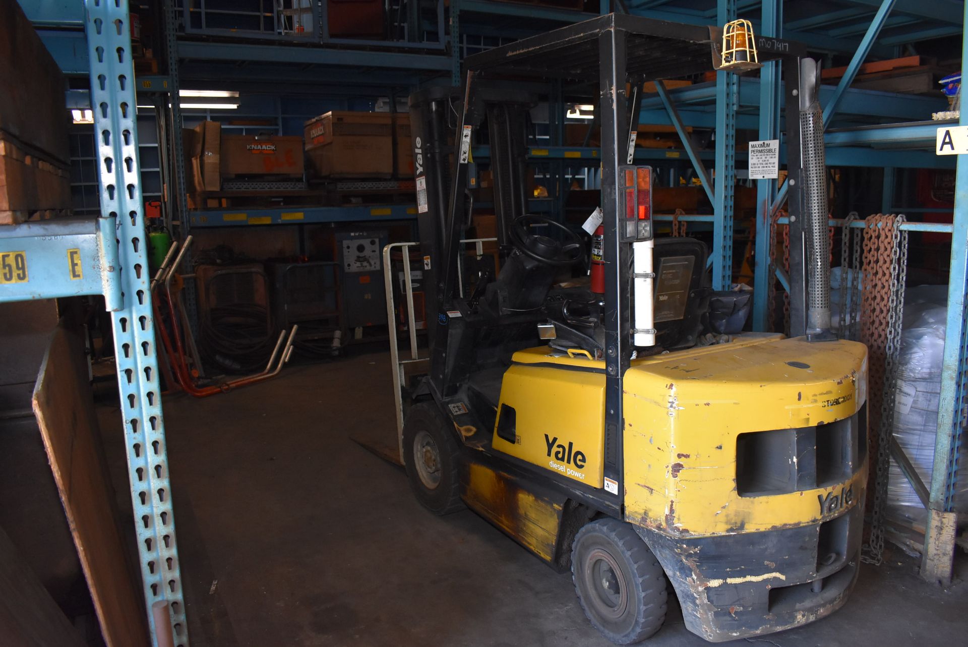 Yale Model #GDP040 Fork Lift, Diesel Operated, Rated 4000 lb. Lift Capacity, 189" Lift Ht., SN - Image 2 of 3