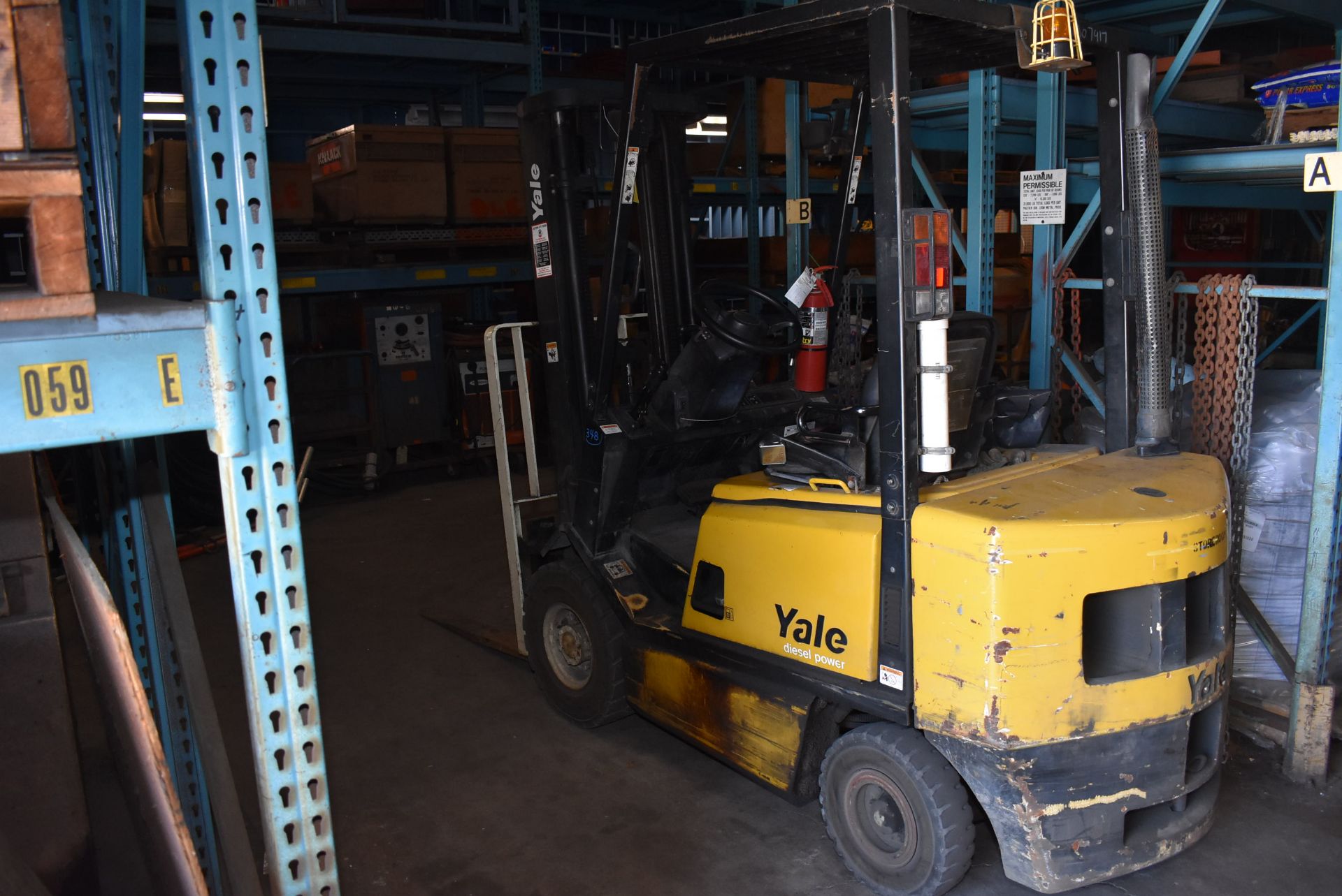 Yale Model #GDP040 Fork Lift, Diesel Operated, Rated 4000 lb. Lift Capacity, 189" Lift Ht., SN - Image 3 of 3