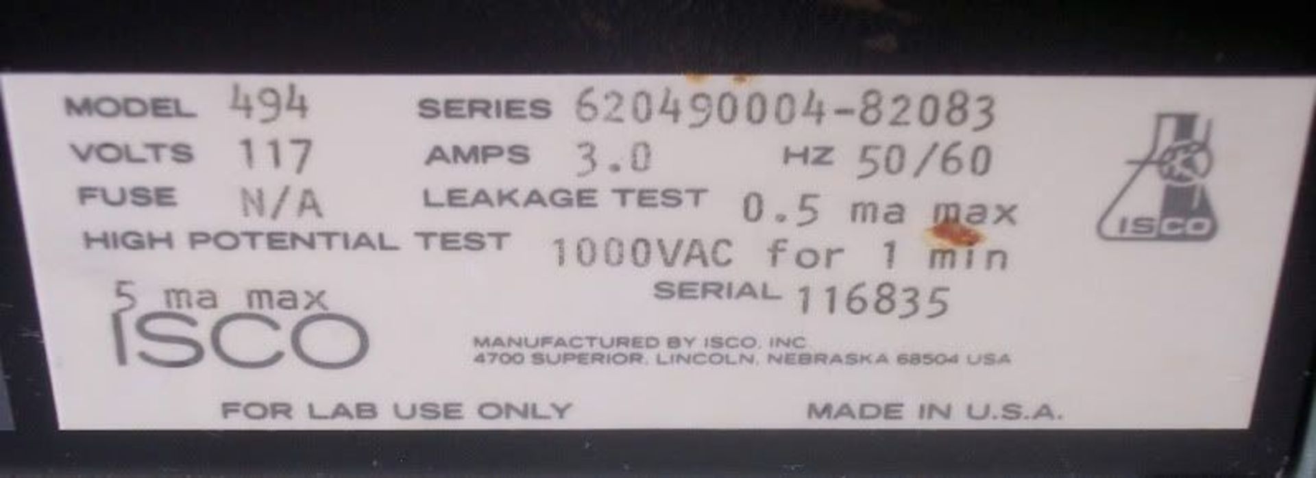 ISCO Electrophoresis Power Supply Model #494, Qty 1, 320542723729 - Image 6 of 6