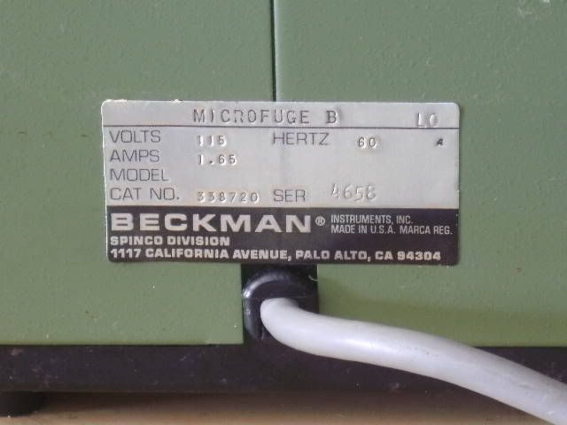 Beckman Microfuge B, Qty 1, 320763606041 - Image 4 of 6