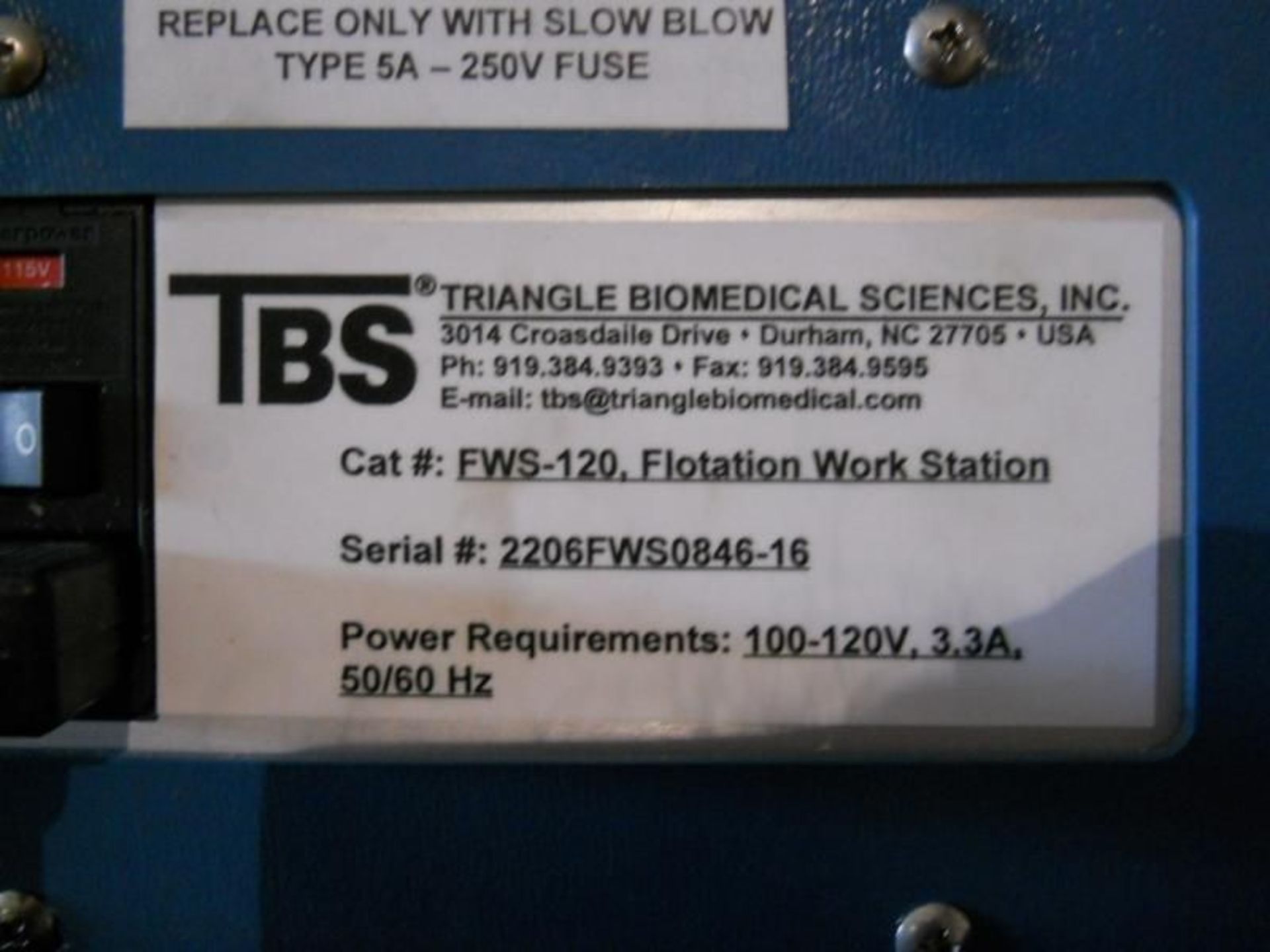 Triangle Biomedical TBS Tissue Flotation Work Station FWS-120 (FWS120), Qty 1, 221234614718 - Image 6 of 9