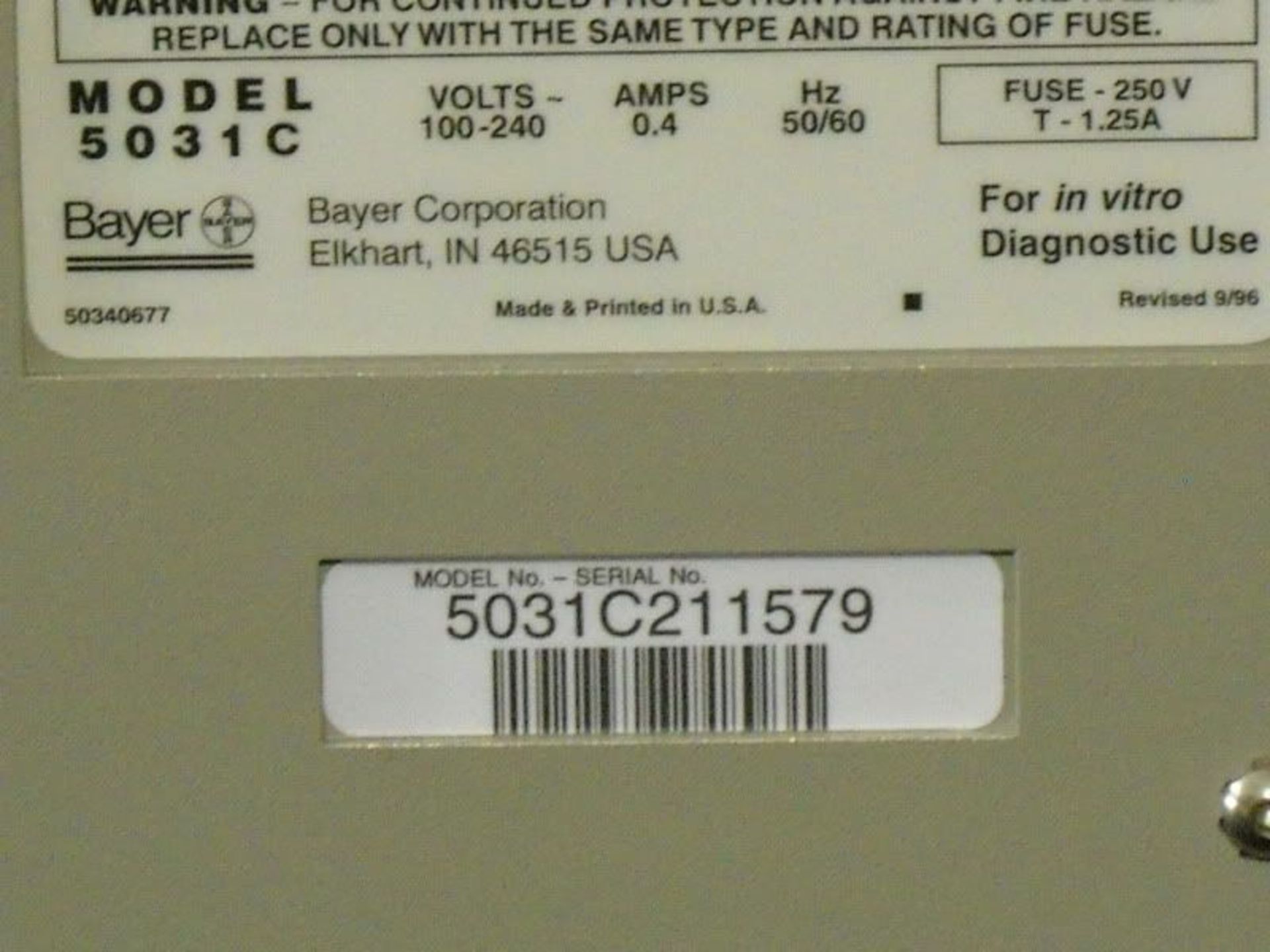 Bayer DCA 2000+ Analyzer (Parts), Qty 1, 220988261954 - Image 5 of 5