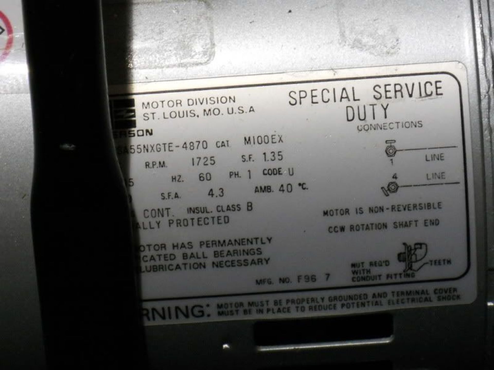 Emerson Motor Division Special Service Duty Air Pump M100EX, Qty 1, 320810854637 - Image 3 of 7