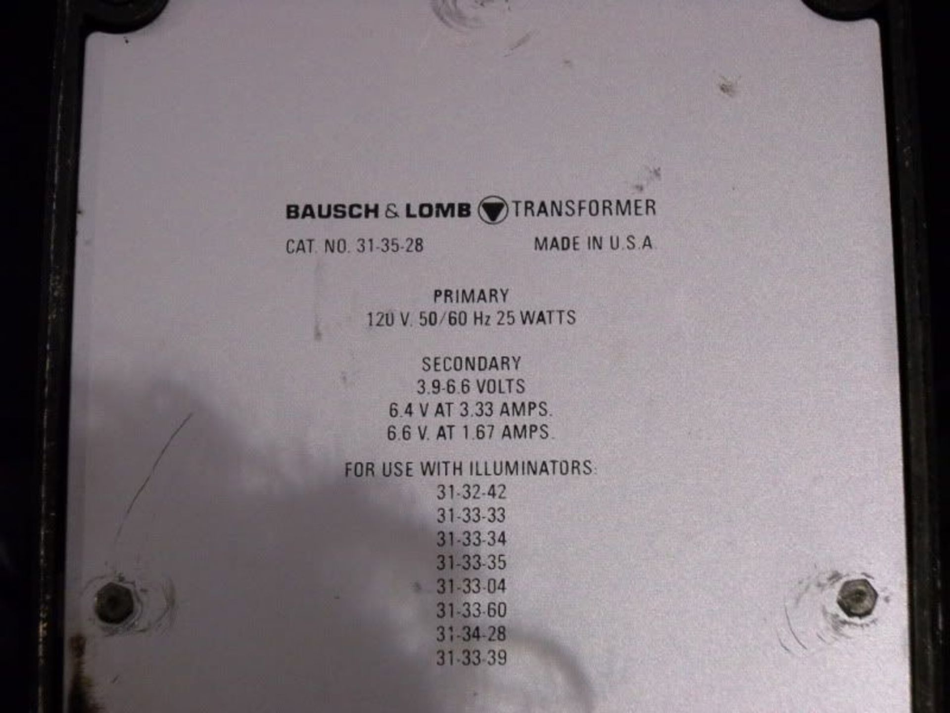 Bausch & Lomb Microscope Illuminator Transformer Cat # 31-35-28, Qty 1, 221117343151 - Image 5 of 5