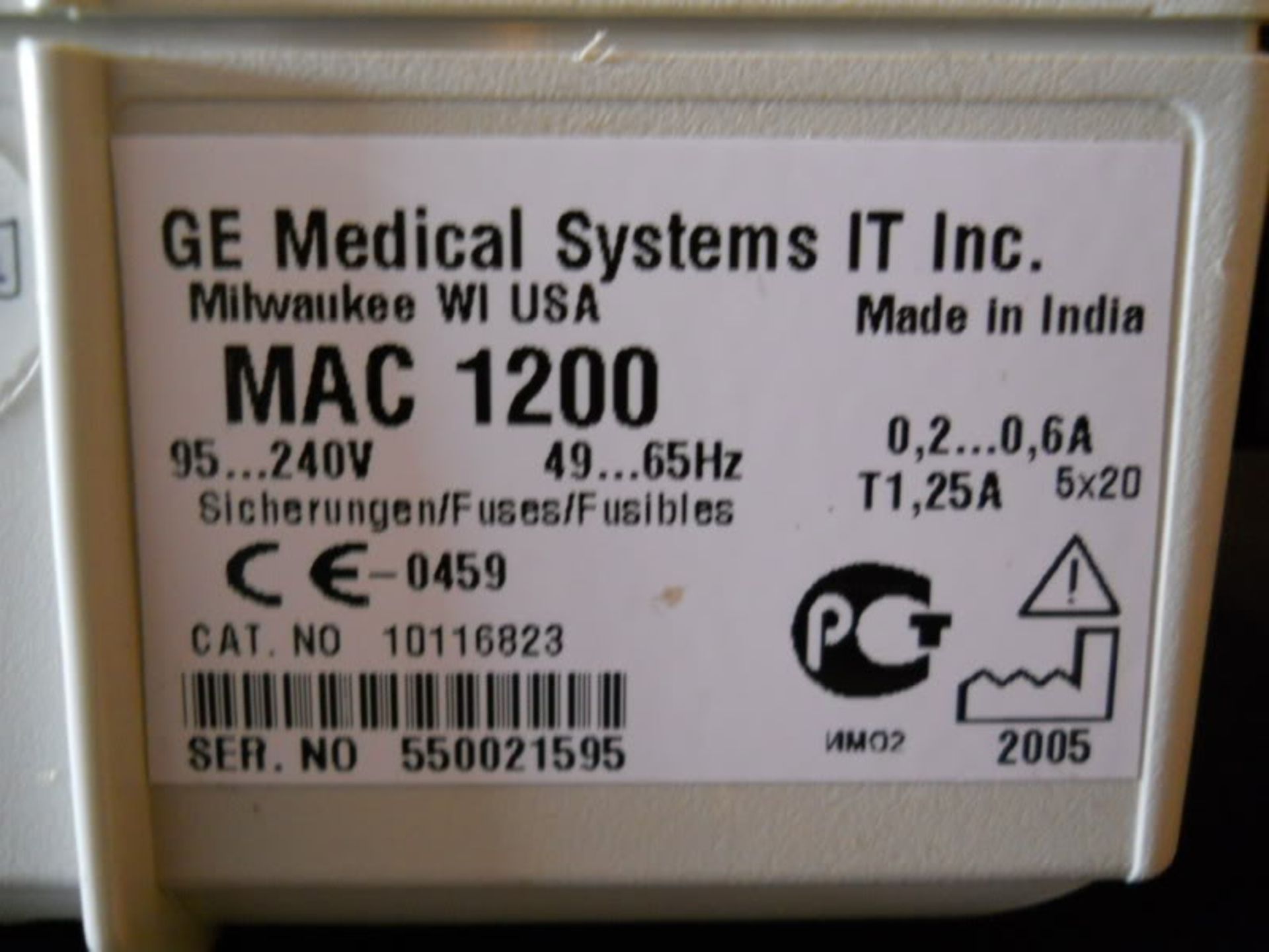 GE Medical Systems MAC1200 MAC 1200 EKG ECG Cat. No. 10116823, Qty 1, 320908292073 - Image 5 of 10