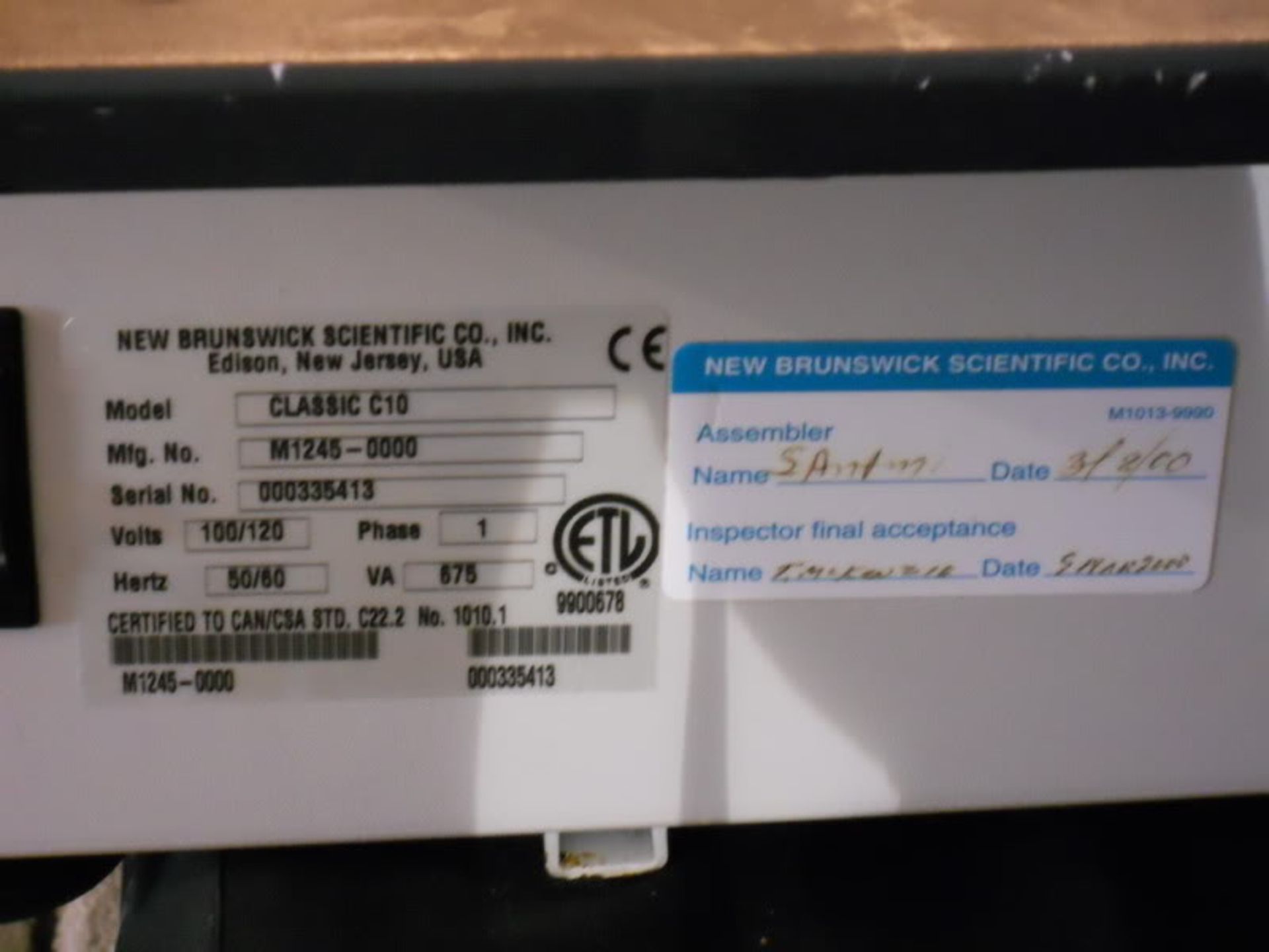 New Brunswick Scientific C10 Platform Shaker MFG# M1245-0000, Qty 1, 320837023676 - Image 7 of 7