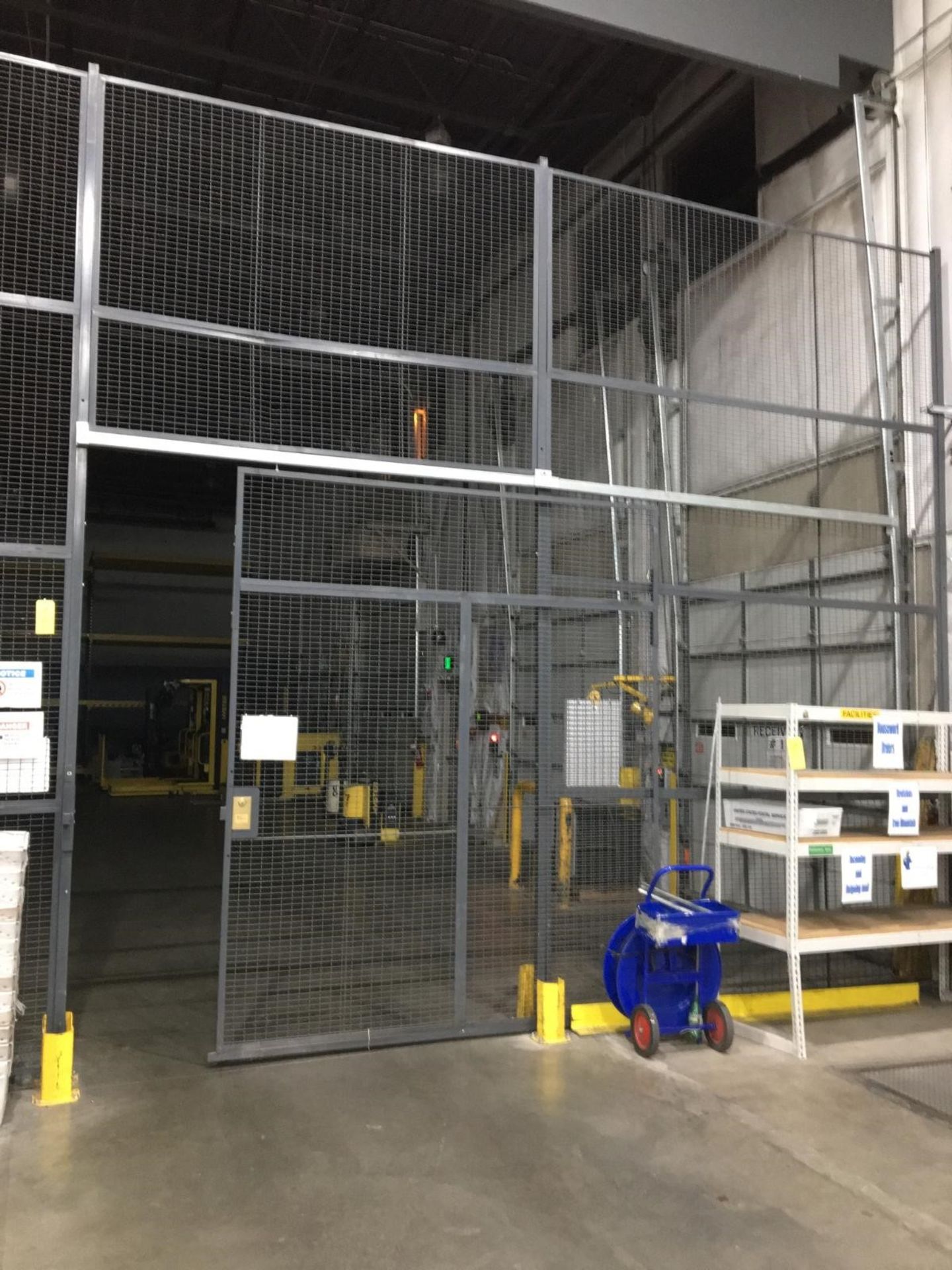 Wire Crafters Fence/Partition, 16 FT Height x 168 FT Length, 3 Doors (2 Sliding), 1 door is 7ft x 59
