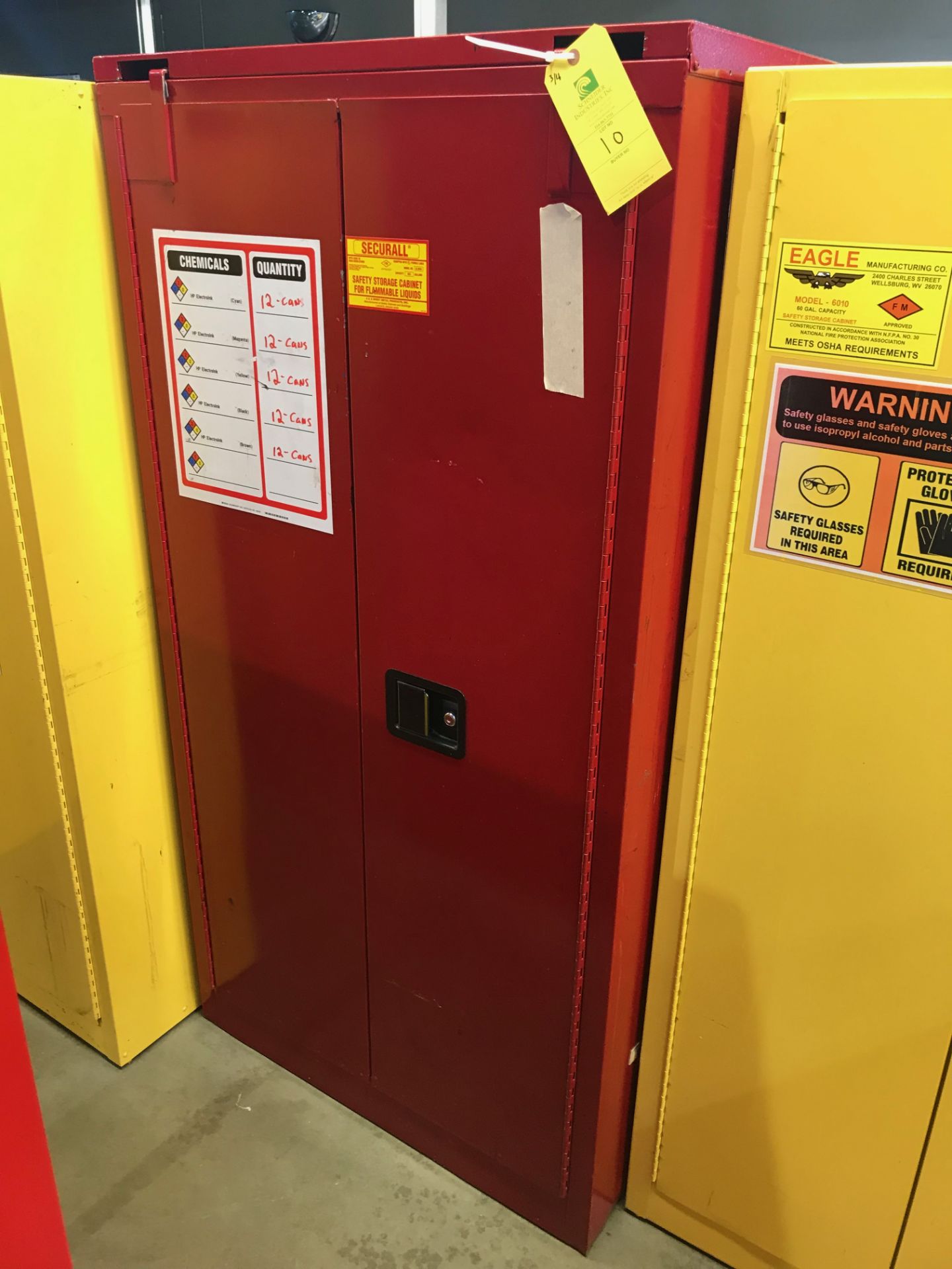 (4) Flammable Safety Cabinets: (3) 66 in tall x 34 in wide x 34 in deep; (1) 65 in tall x 31 in wide - Image 5 of 12