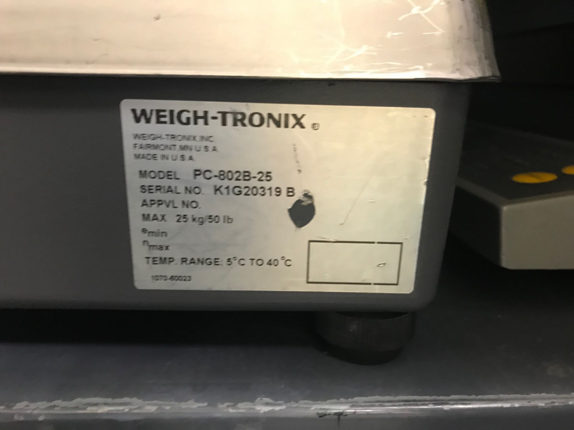 (3) Weigh-Tronix Scales, (2) Model# PC-802B-25, Max Weight 50 lbs; (1) Model# PC-802B-50, Max Weight - Image 6 of 8