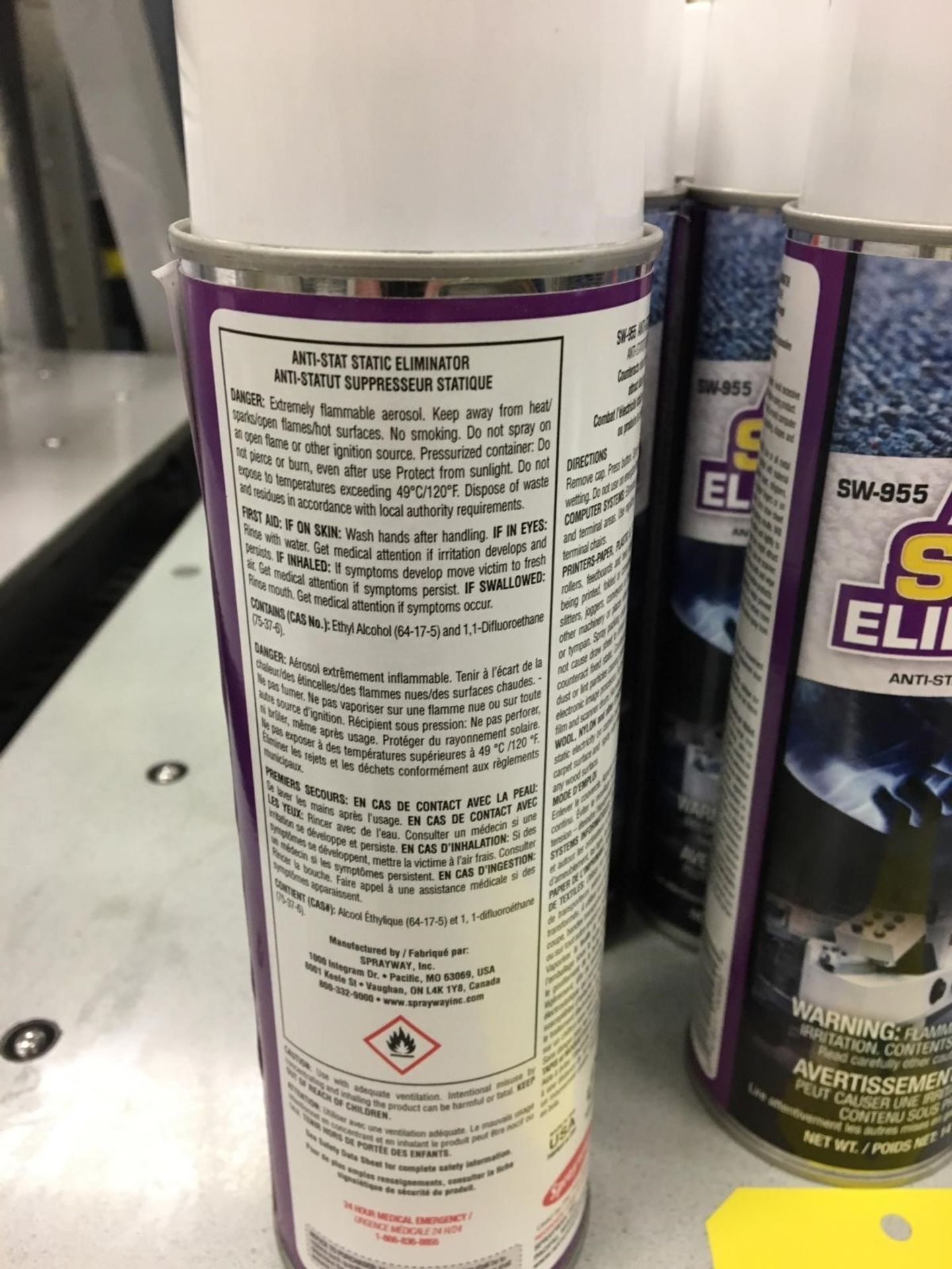 (9) Cans of Sprayway Anti-Stat Static Eliminator, SW-955, Removal Fee: $5 - Image 4 of 4