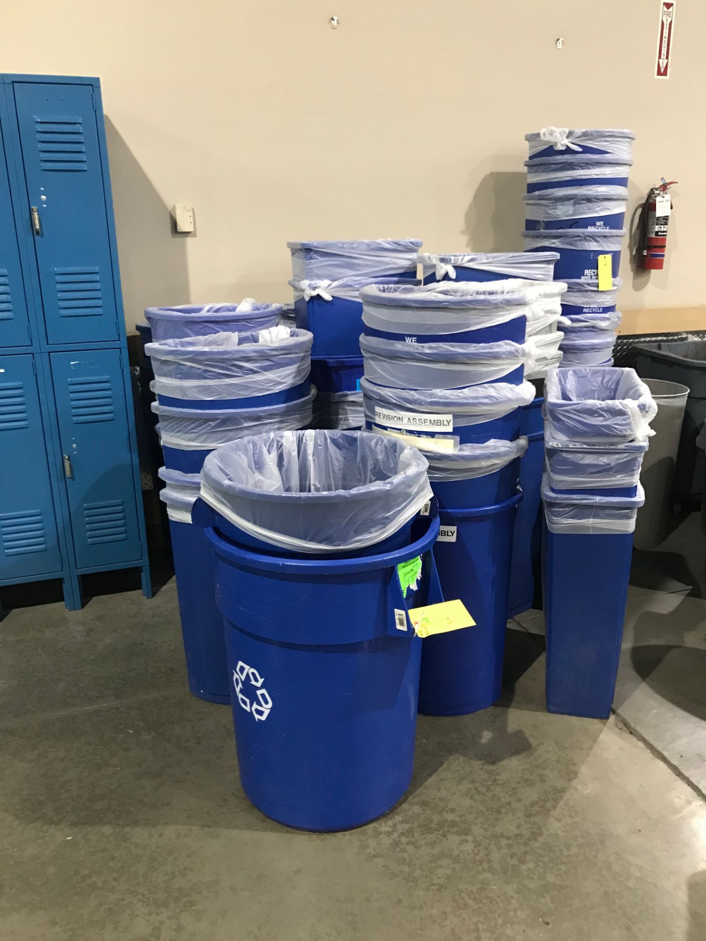 (60) Recycling Bins, Various Sizes, Removal Fee: $40