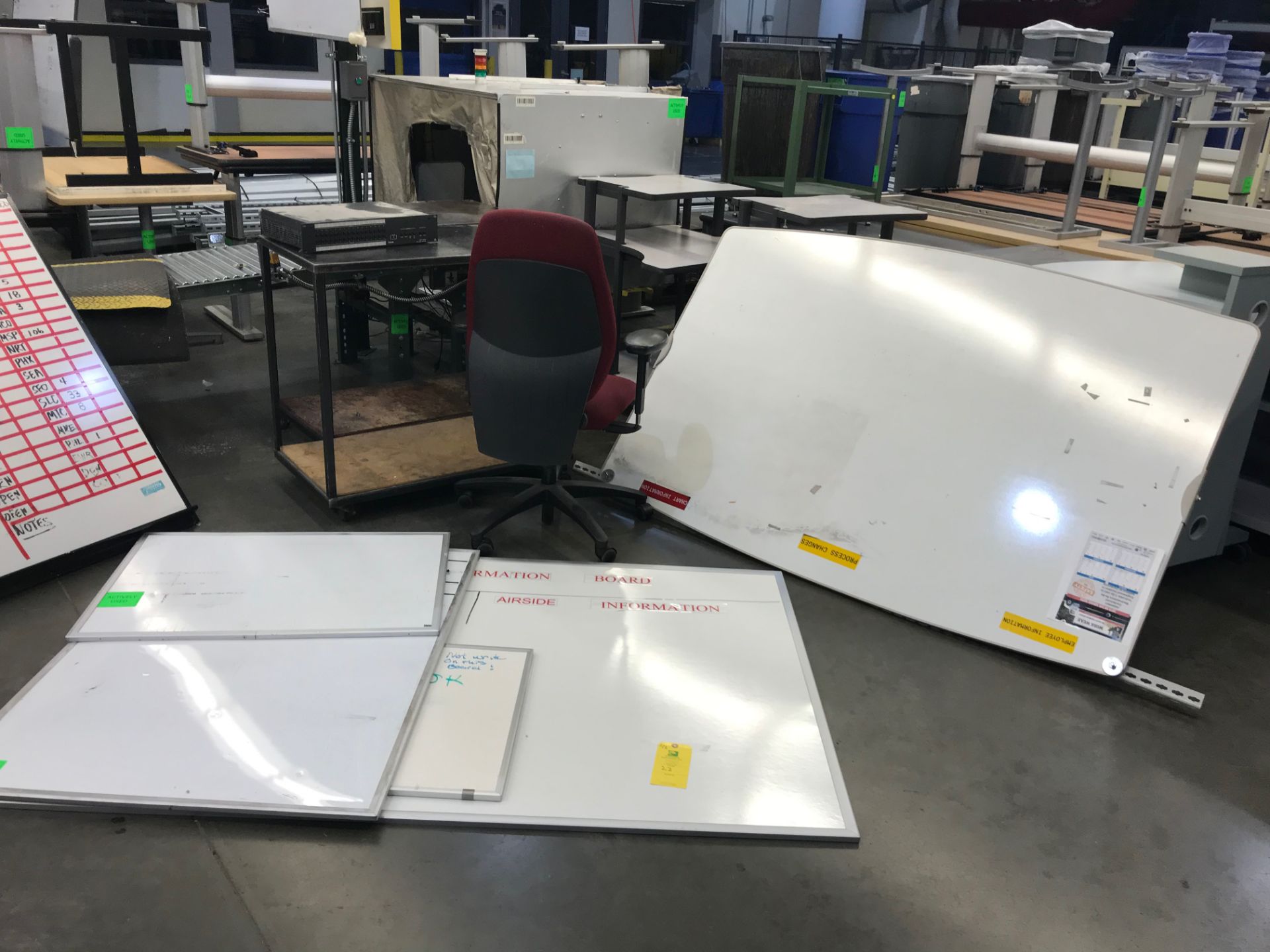 (9) Miscellaneous White Boards, (1) 6 ft wide x 44 in tall, Removal Fee: $30 - Image 6 of 8