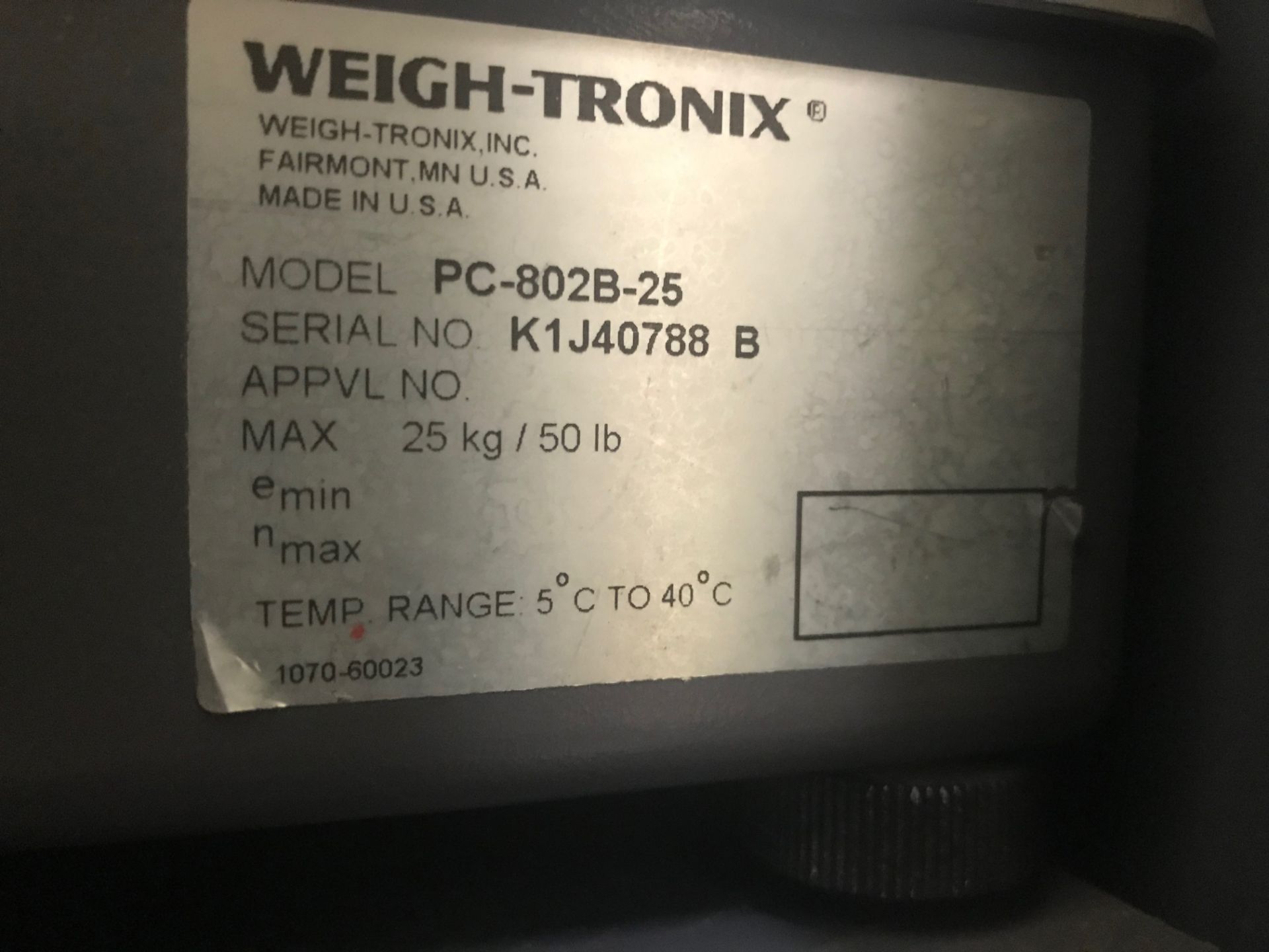 (2) Weigh-Tronix Scales,(1) Model# PC-802B-2; (1) Model# PC-820, Max Weight 50 lbs, 14 in long x - Image 3 of 4