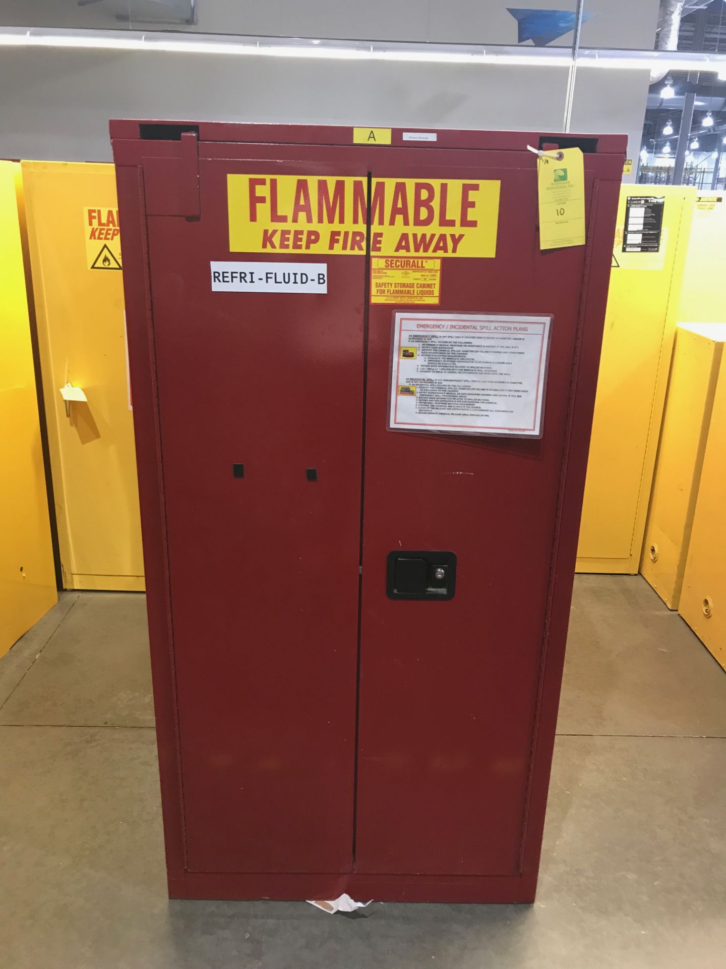 (4) Flammable Safety Cabinets: (3) 66 in tall x 34 in wide x 34 in deep; (1) 65 in tall x 31 in wide