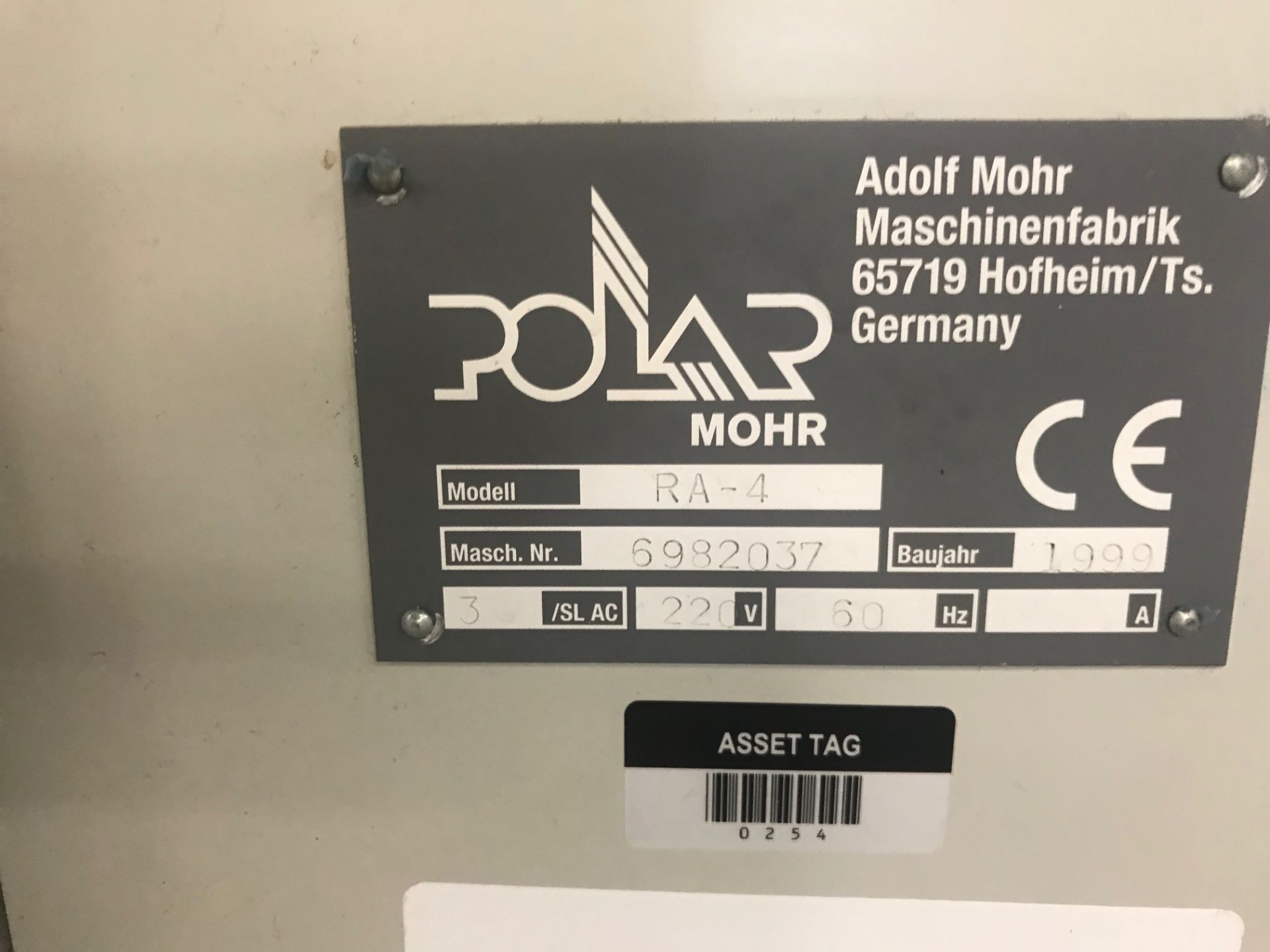 Polar-Mohr Automatic Jogger, Model# RA-4, Serial# 6982037, 3 Phase, 220 V, 60 Hz, 61 in wide x 51 in - Image 2 of 4