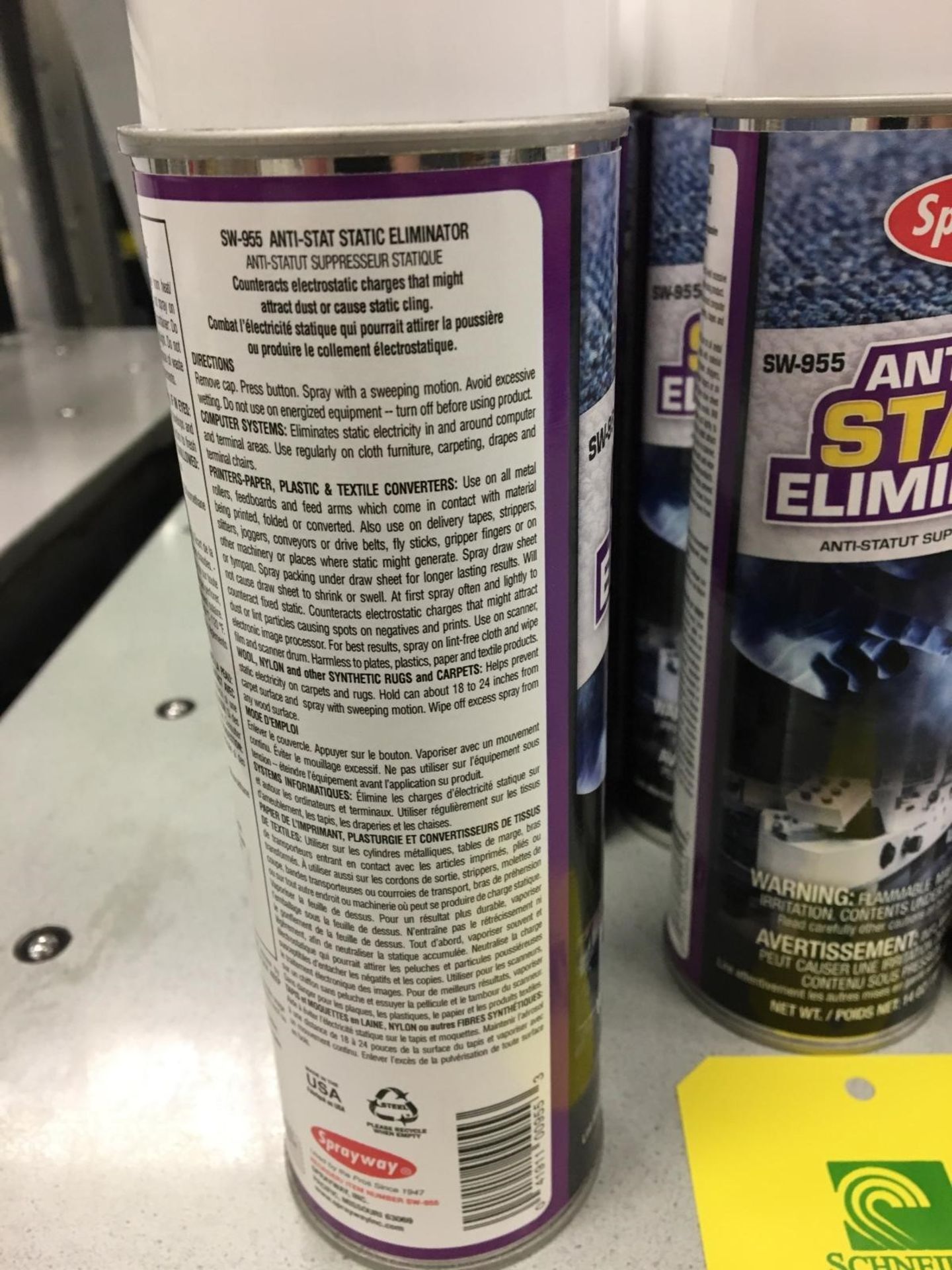 (9) Cans of Sprayway Anti-Stat Static Eliminator, SW-955, Removal Fee: $5 - Image 3 of 4