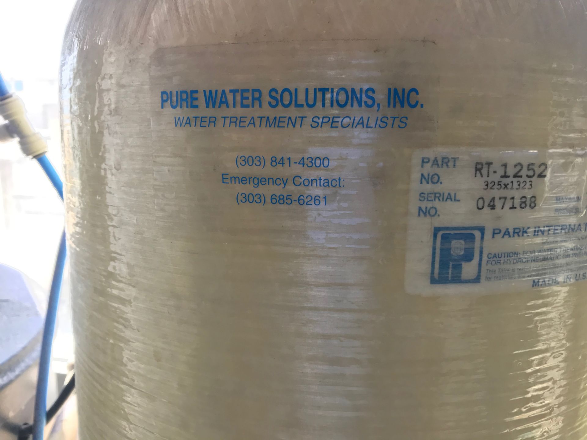 Pure Water Solutions Water Filtration System, Tank 3 ft diameter x 81 in tall, Lic# 2500294 - Image 5 of 11