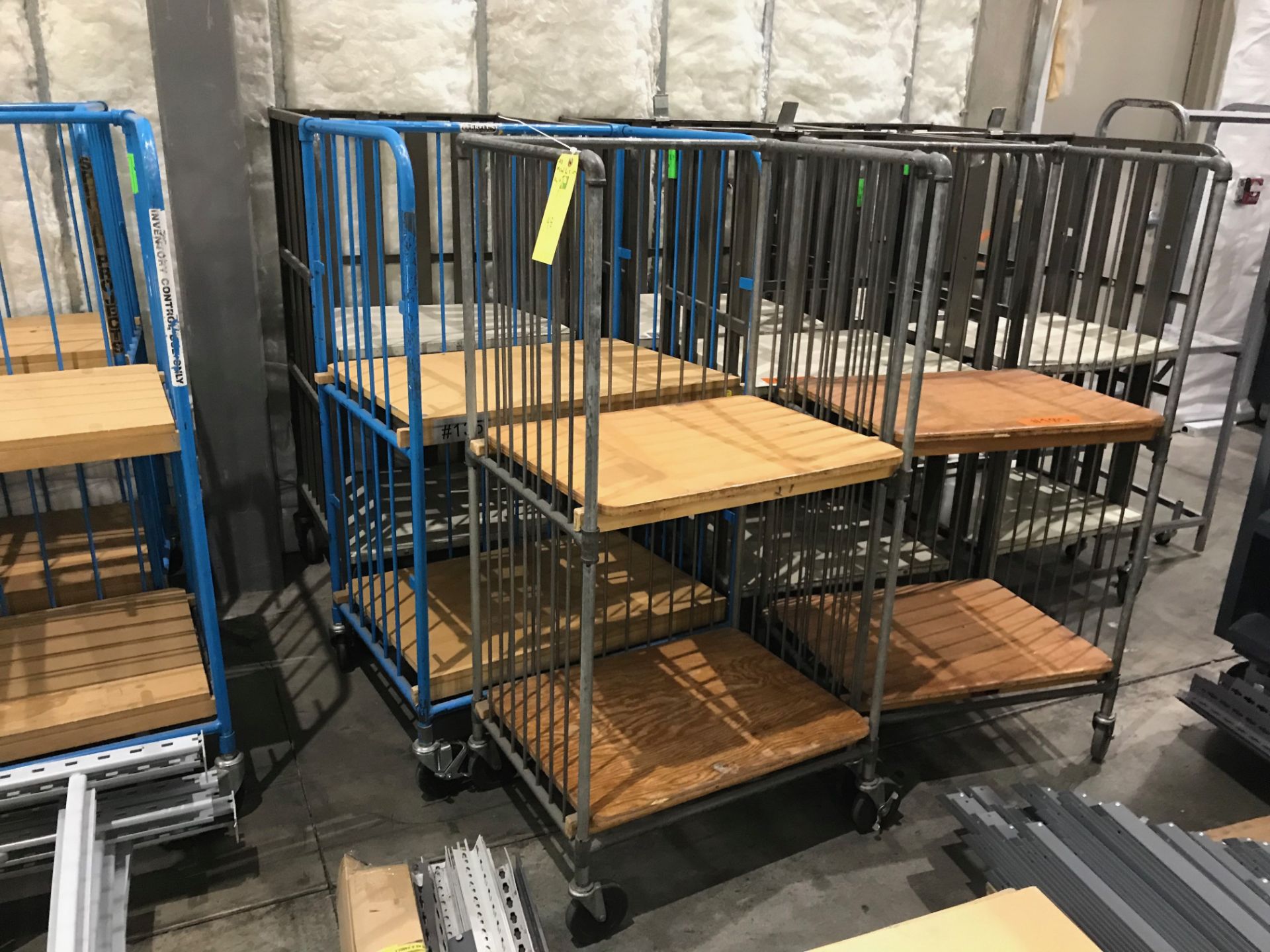 (18) Metal Wire Carts, (12) 27 in wide x 21 in deep x 57 in tall AND (6) 34 in wide x 24 in deep x