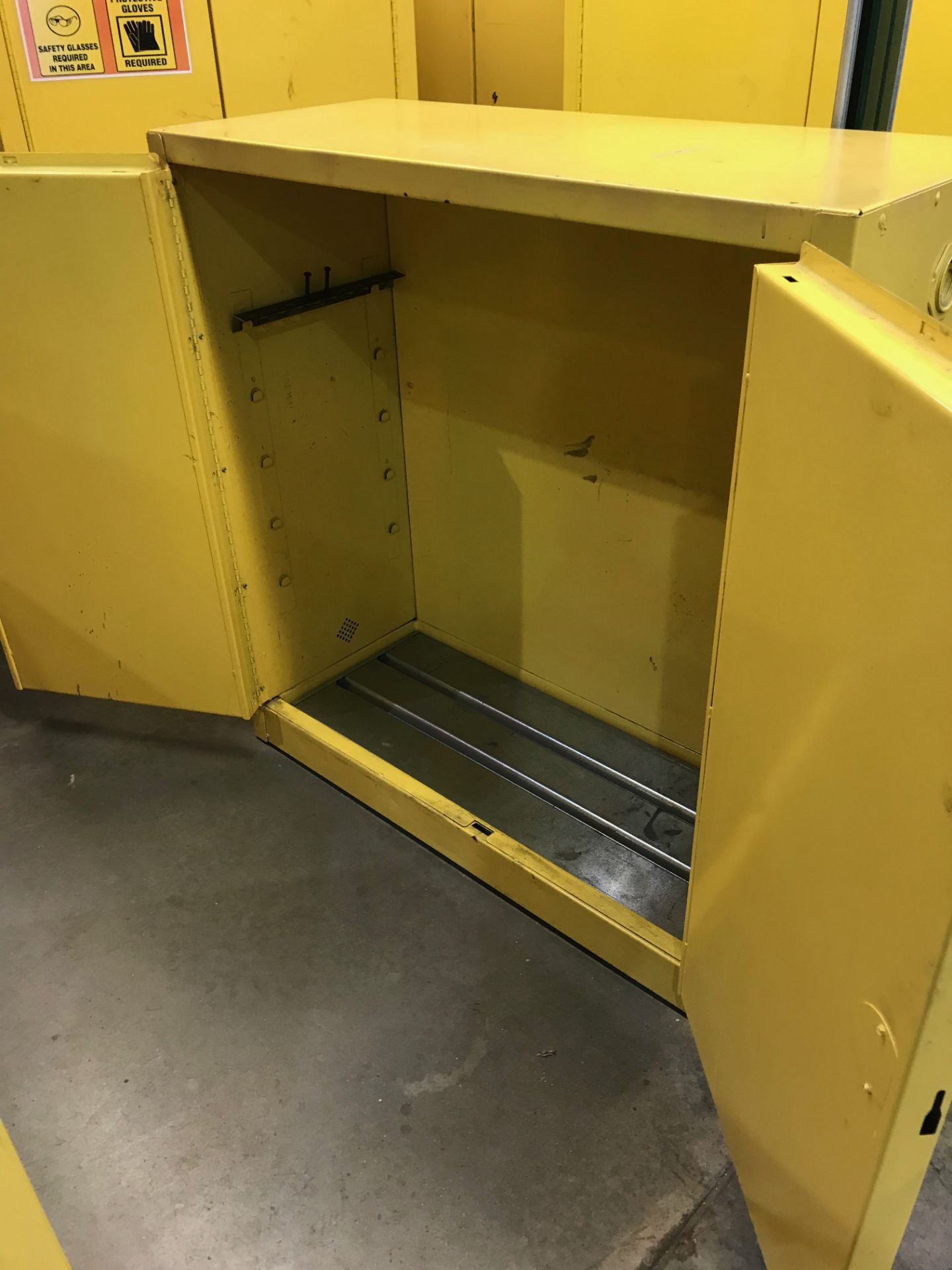 (3) Flammable Safety Cabinets: 45 in tall x 43 in wide x 18 in deep, Removal Fee: $40 - Image 6 of 9