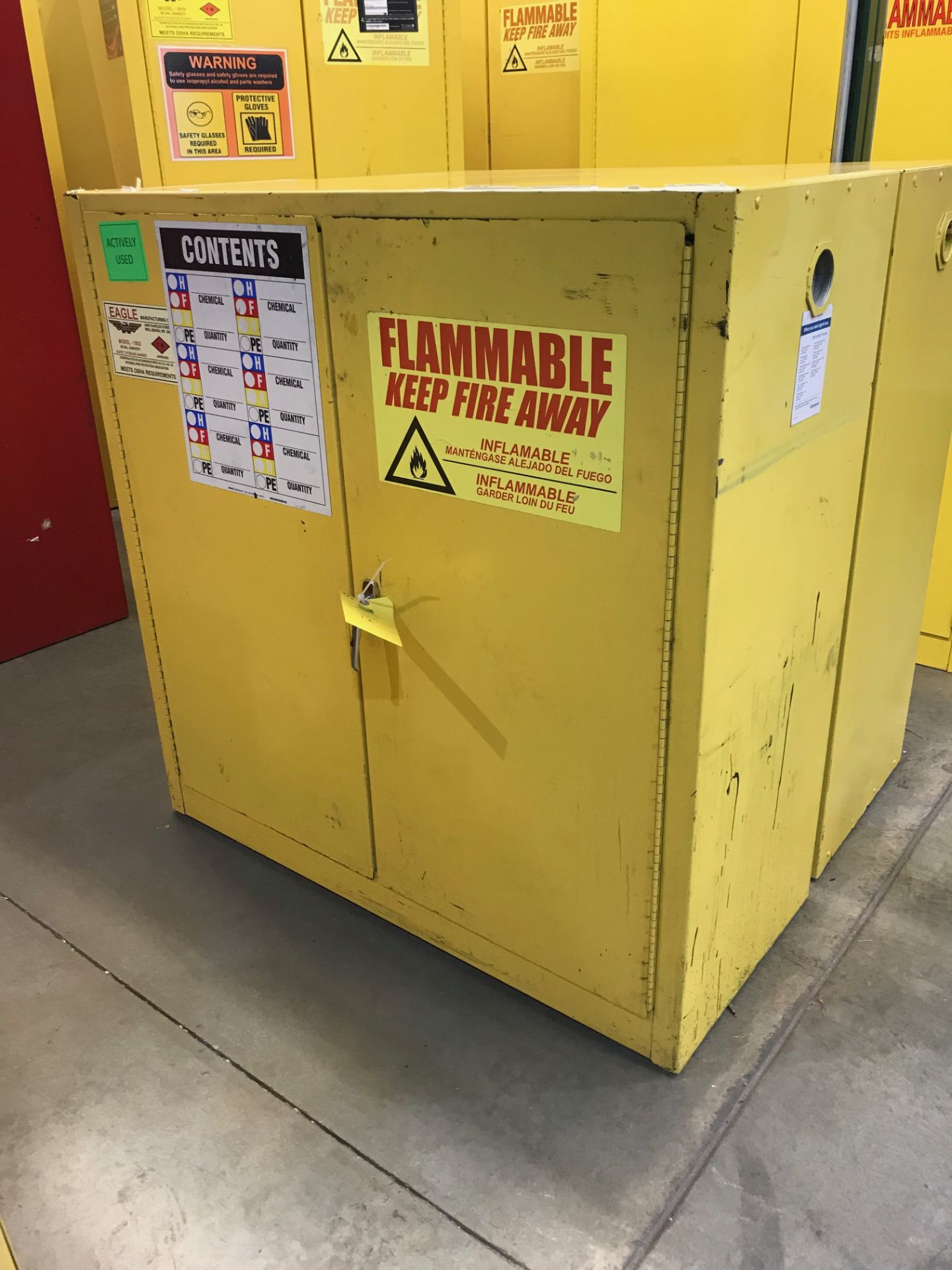 (3) Flammable Safety Cabinets: 45 in tall x 43 in wide x 18 in deep, Removal Fee: $40 - Image 3 of 9