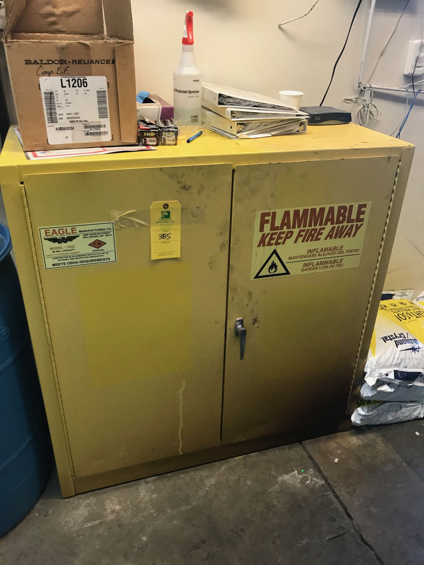 Flammable Safety Cabinet, 43 in wide x 18 in deep x 44.5 in tall, Removal Fee: $20