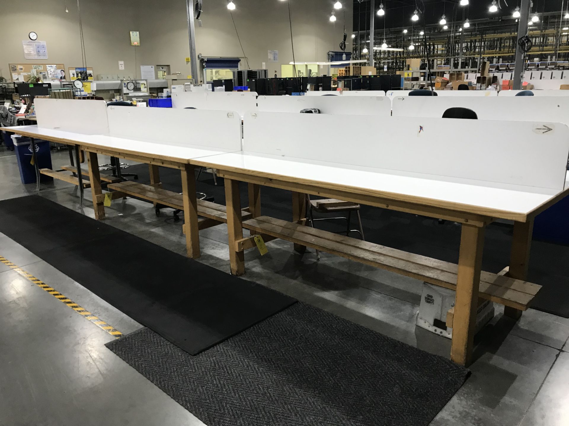 (3) Double Sided Work Tables, 42 in wide x 8 ft long x 3 ft tall (Late Pickup: This Lot May Not Be - Image 2 of 3