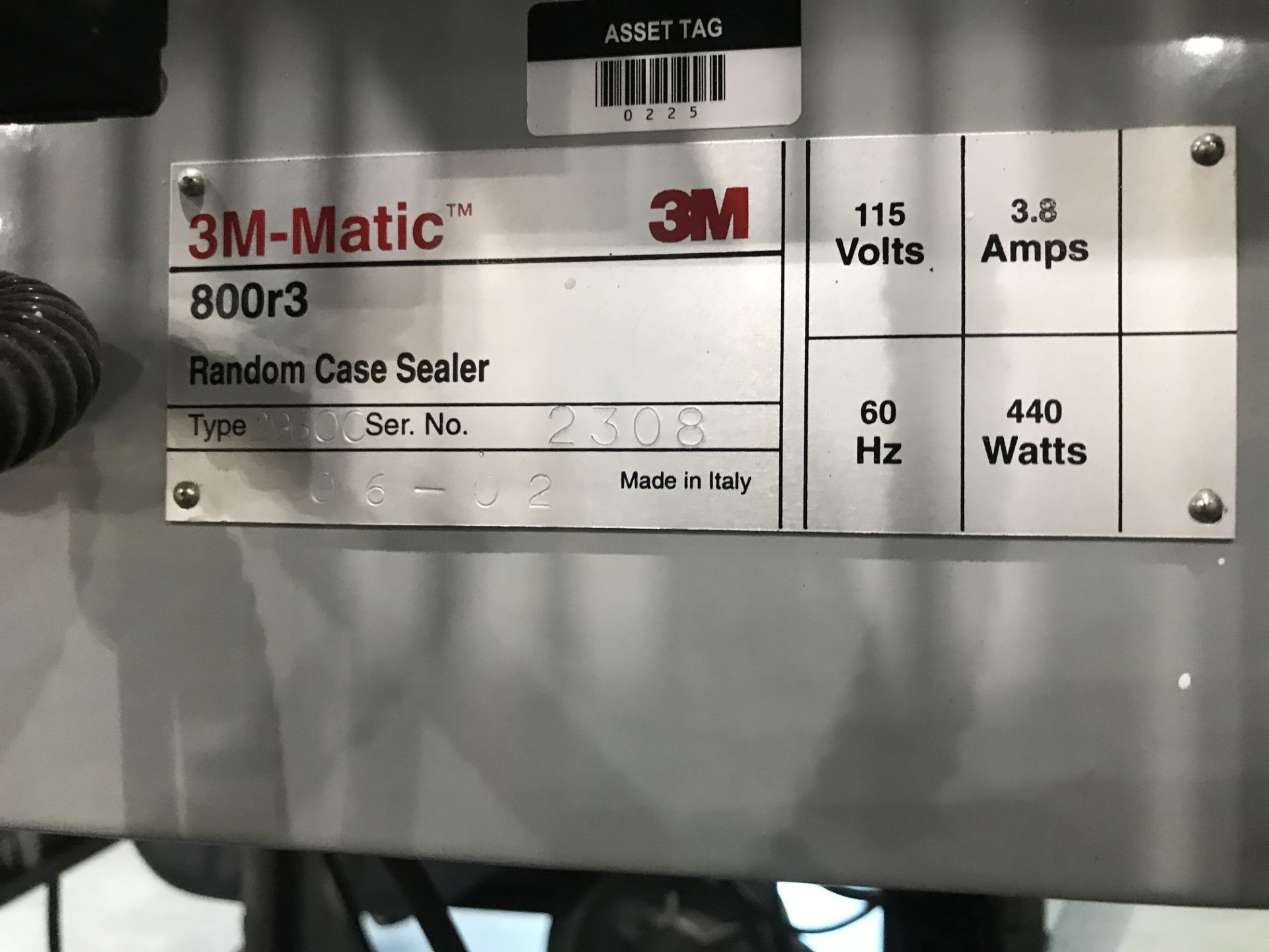 3M-Matic Random Case Sealer, Model# 800r3, Serial# 2308, 115 V, 60 Hz, LIC# 2500264, Removal & Loadi - Image 3 of 4