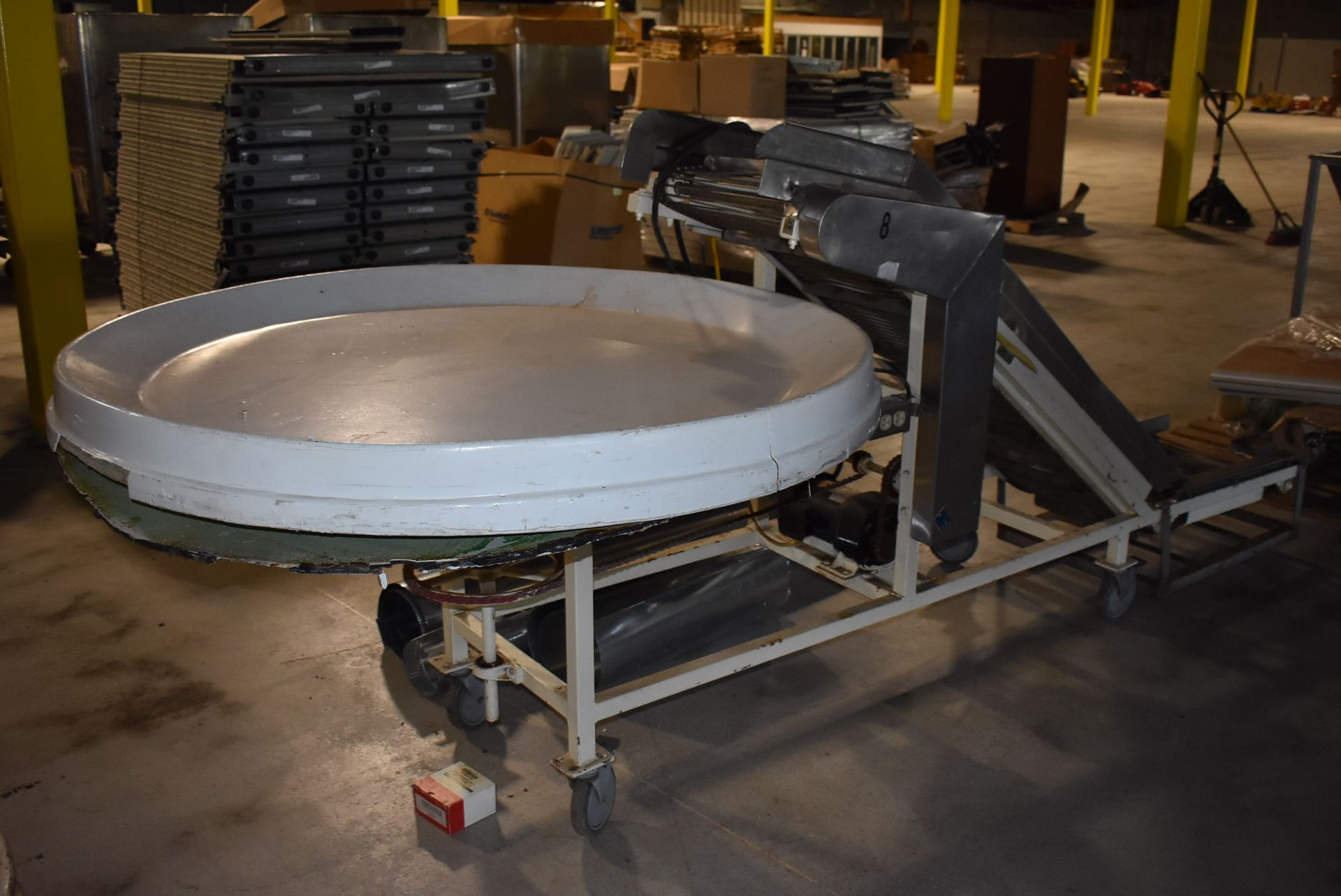 Conveyor - Motorized Incline Conveyor, 8' Length, Includes 48" Diameter Rotating Table - Image 2 of 2