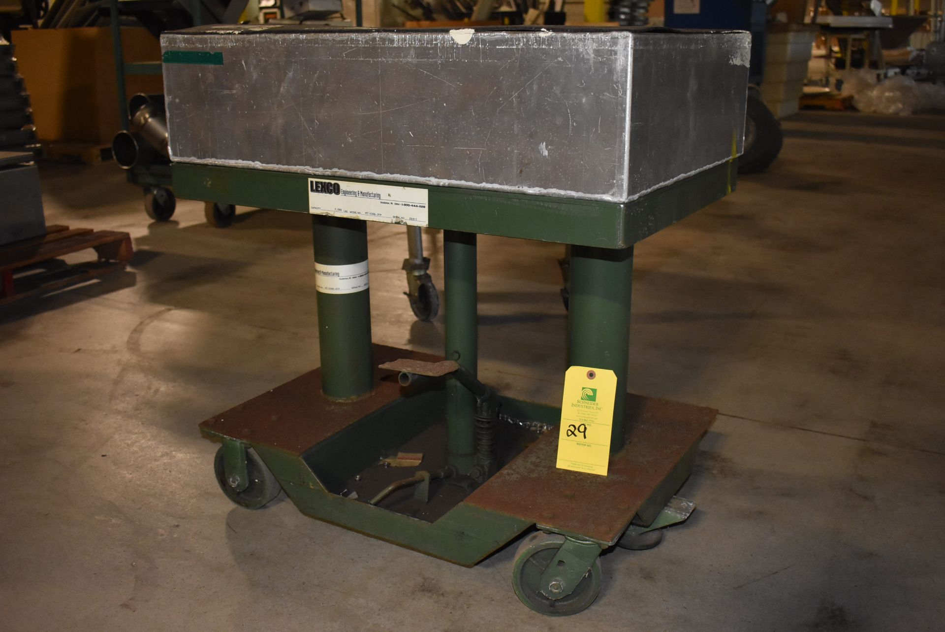 Lexco Engineering Model #HT2346-2FP Lift Table, Rated 2000 lbs., SN 26911