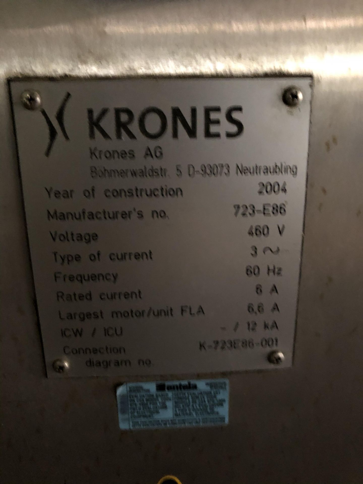 Krones Universella Labeler, Machine #723-E86, RIGGING FEE - $1750 - Image 2 of 6