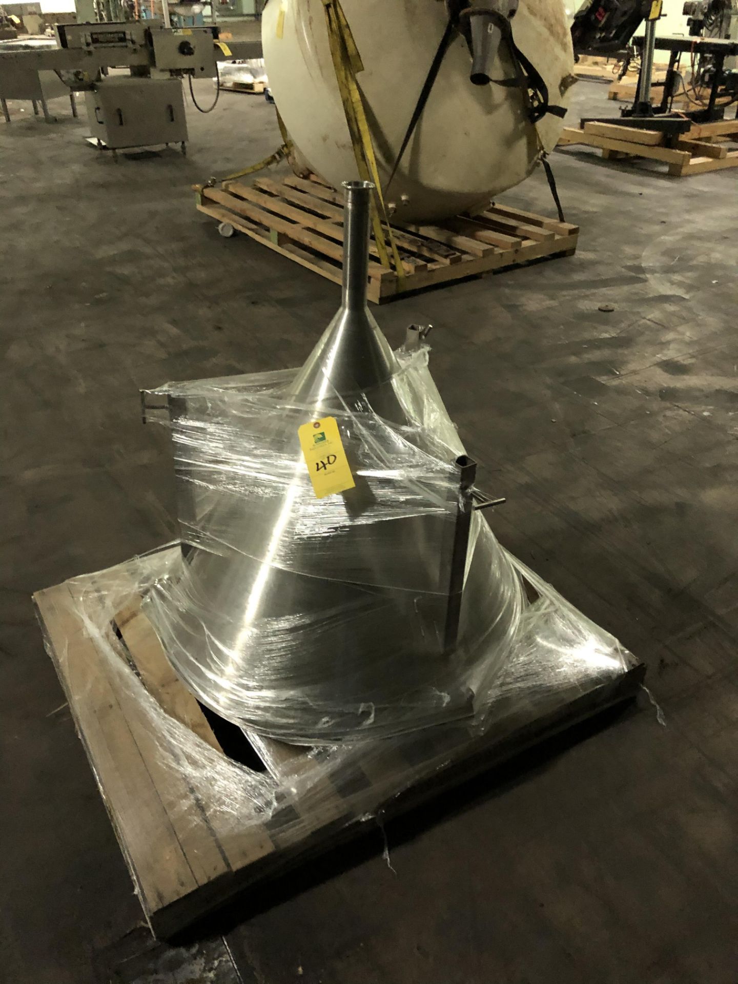 Stainless Steel Hopper w/Lid, 36" Diameter at Top x 36" Top - Bottom, RIGGING FEE - $75