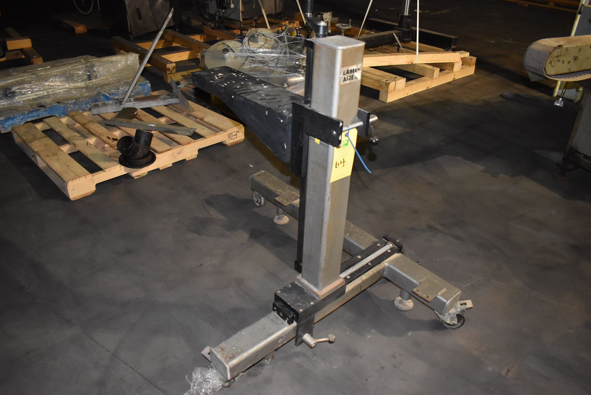 Label Aire Adjustable Stand Mounted on Casters, RIGGING FEE - $50