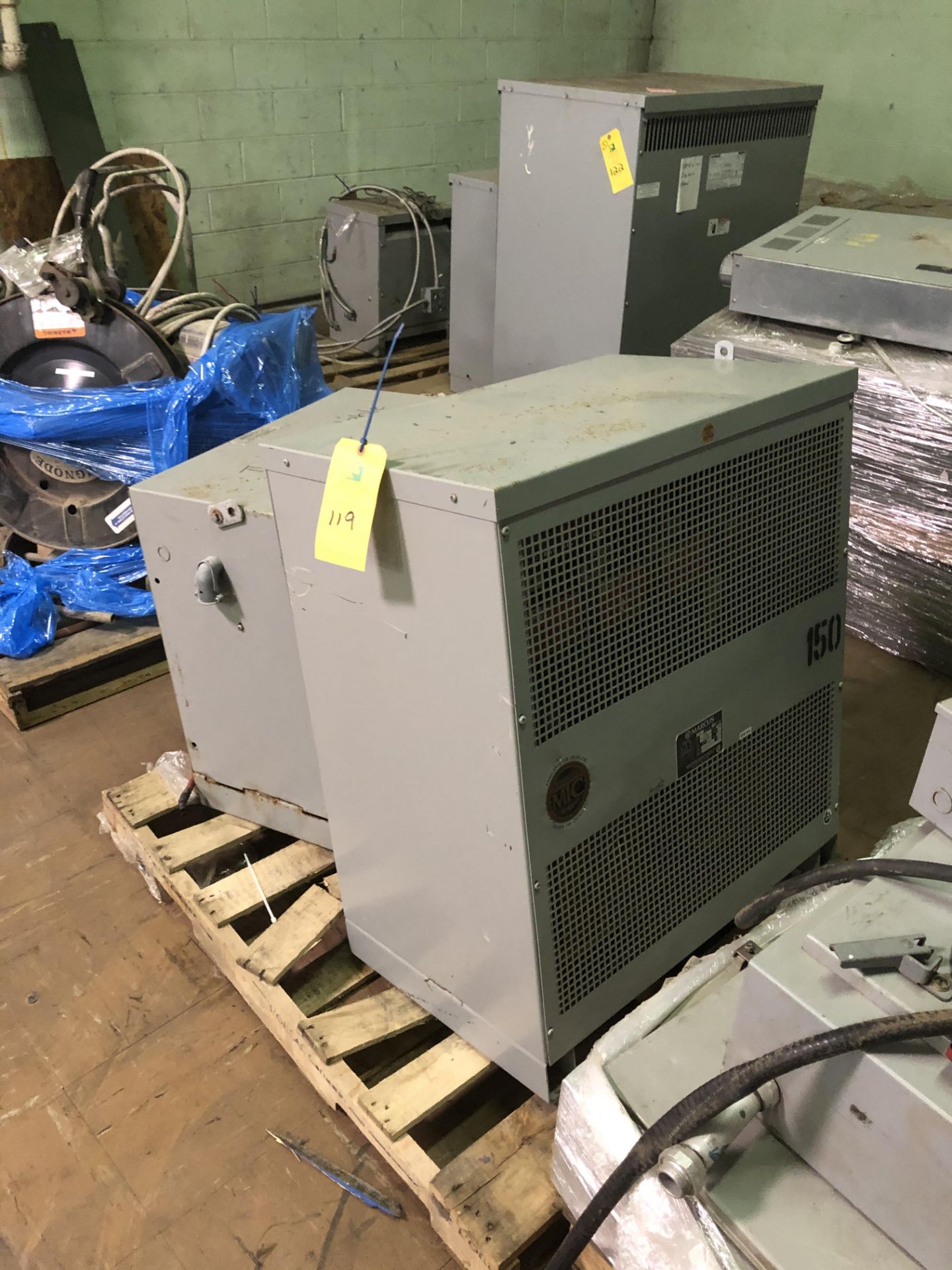 (1) Marcus 150 KVA Transformer, (1) 75 KVA Transformer, RIGGING FEE - $50 - Image 3 of 3