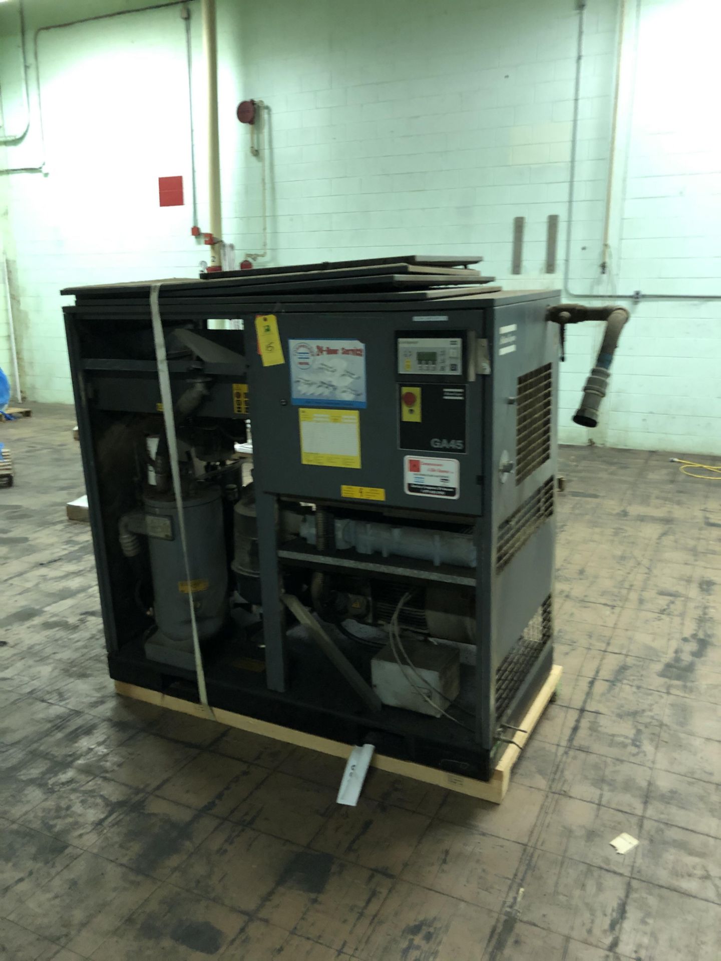 Atlas Copco Model #GA-45 Air Compressor, Elektronikon Control, Hours N/A, Includes Enclosed Air