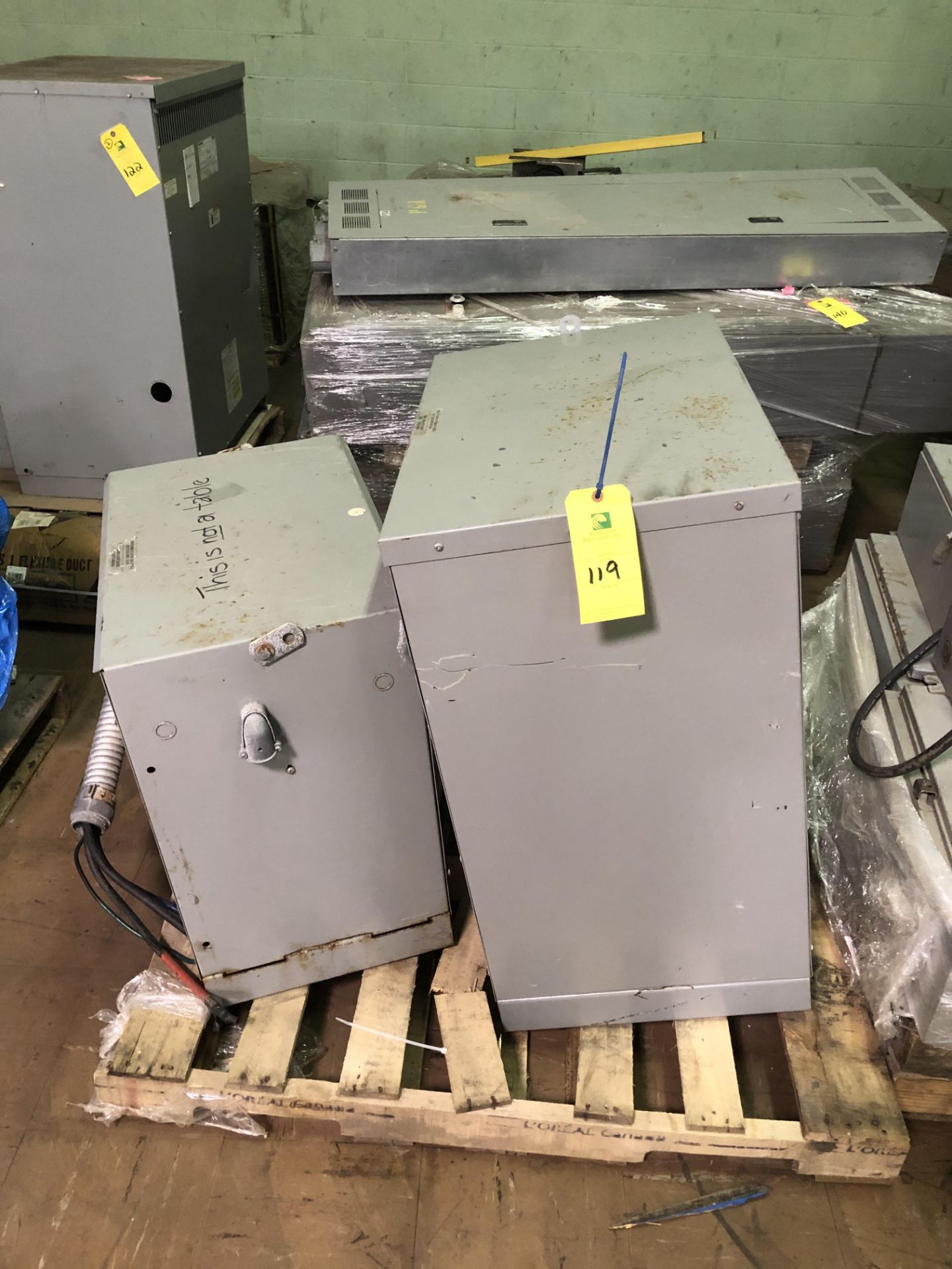 (1) Marcus 150 KVA Transformer, (1) 75 KVA Transformer, RIGGING FEE - $50 - Image 2 of 3