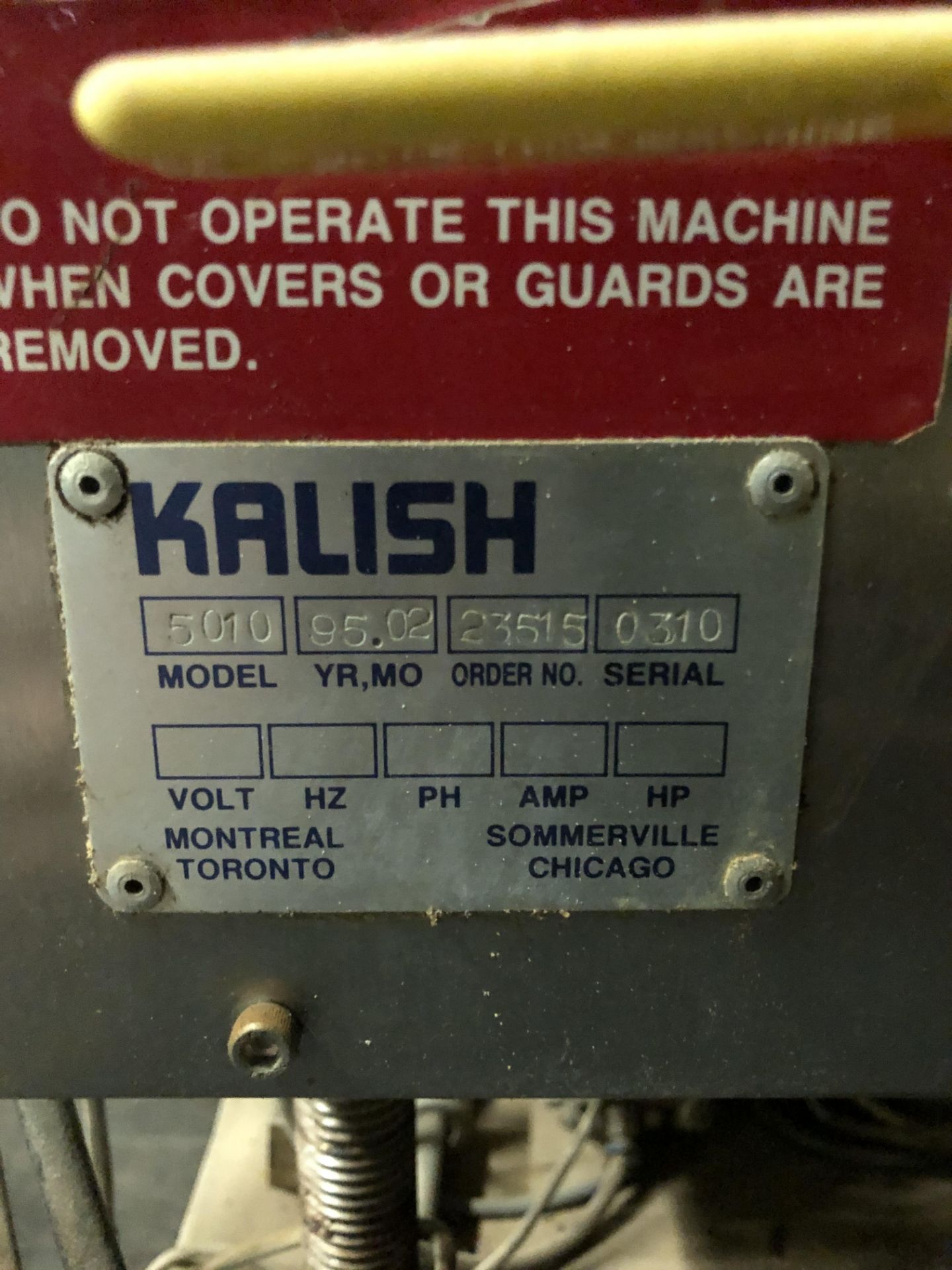 Kalish Model #5010 Supercap Capper, SN 0310, Includes Conveyor Feed, RIGGING FEE $450 - Image 3 of 6