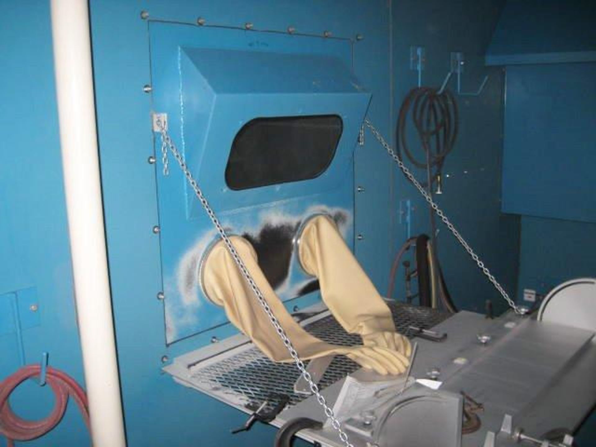 Plastic Media Blast Booth, Double Door Access W/ Glove Box & View Panel, 200'' L x 118'' W x 120'' H - Image 6 of 15
