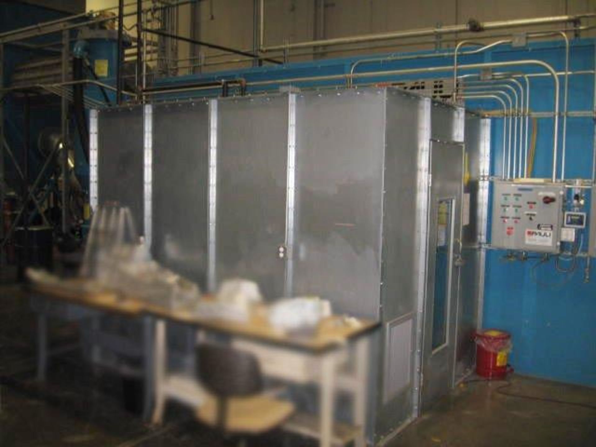 Plastic Media Blast Booth, Double Door Access W/ Glove Box & View Panel, 200'' L x 118'' W x 120'' H - Image 10 of 15