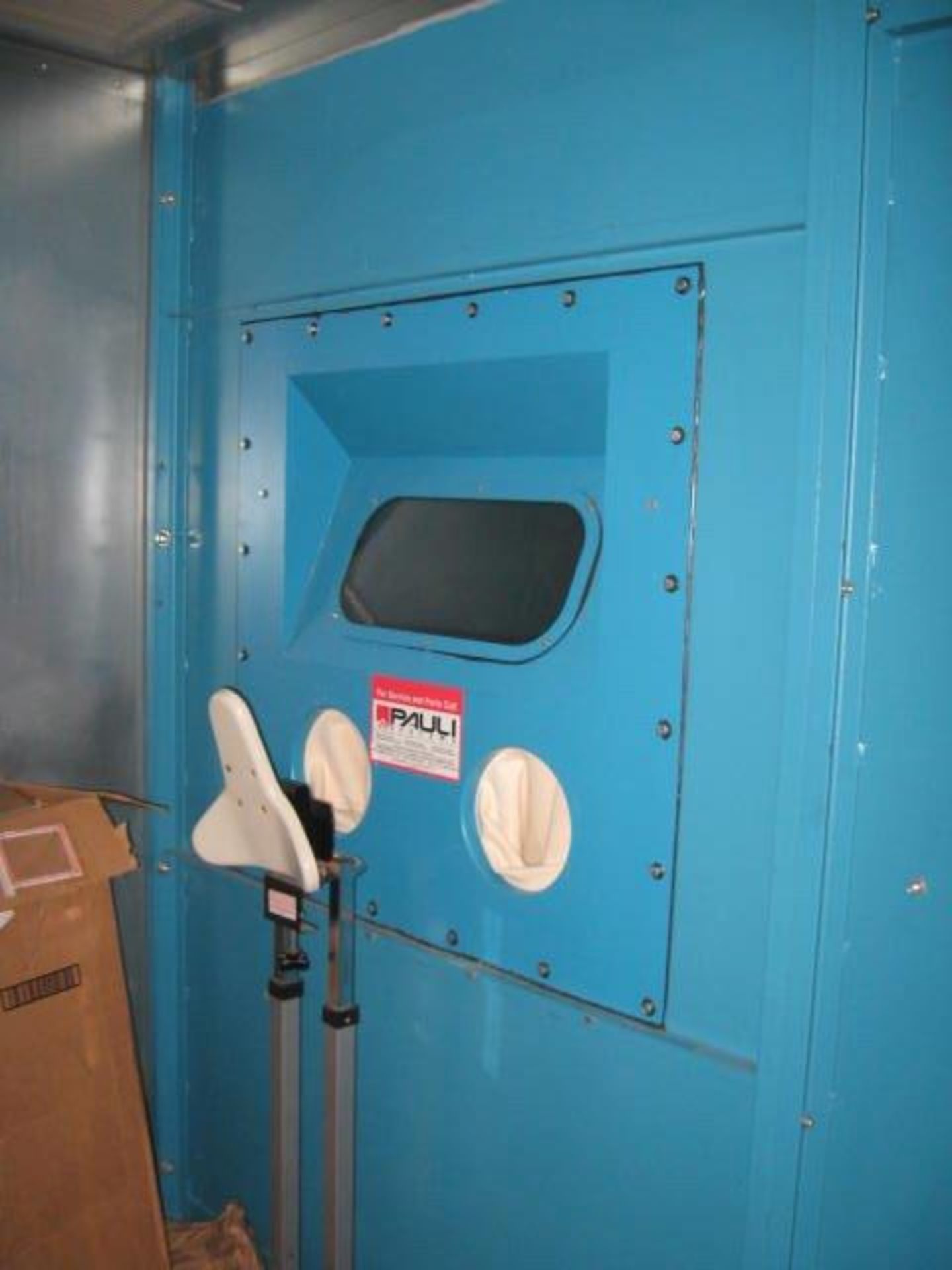 Plastic Media Blast Booth, Double Door Access W/ Glove Box & View Panel, 200'' L x 118'' W x 120'' H - Image 4 of 15