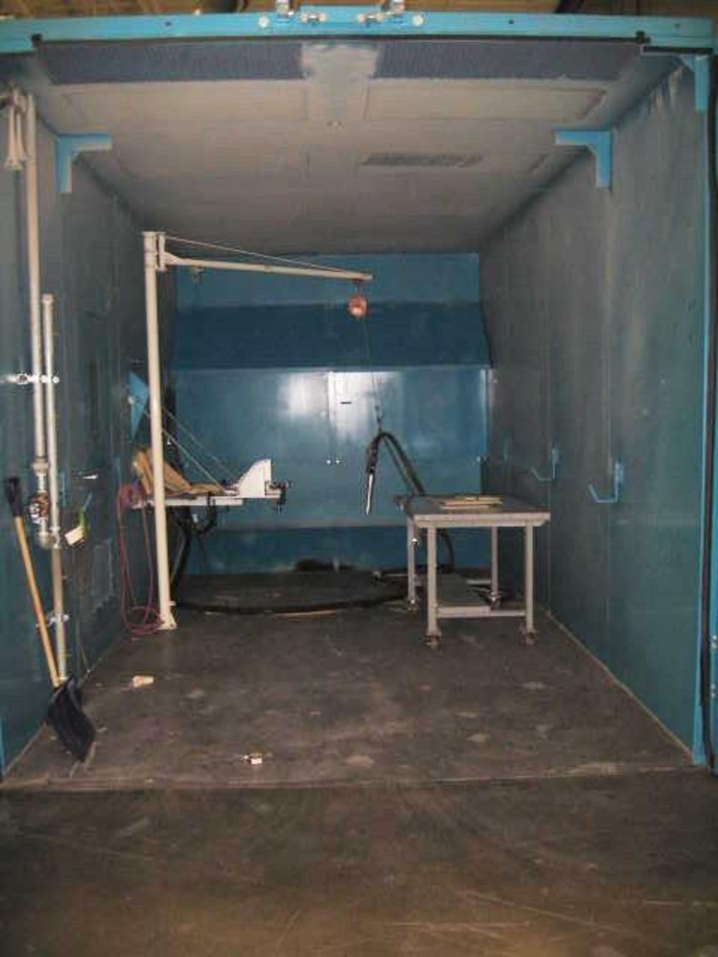 Plastic Media Blast Booth, Double Door Access W/ Glove Box & View Panel, 200'' L x 118'' W x 120'' H - Image 3 of 15