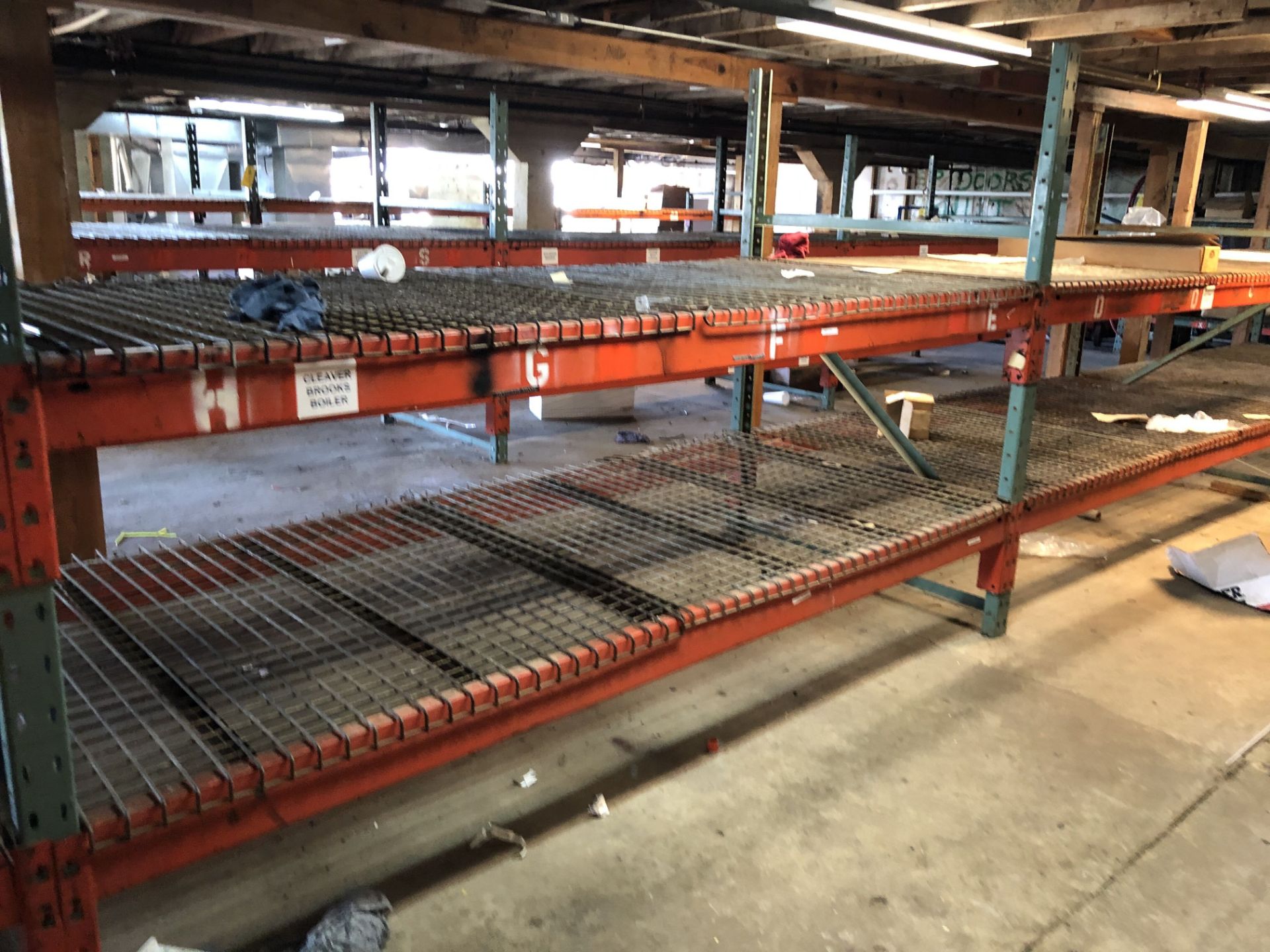 Orange & Green Pallet Racking, (5) Up-Beams, (8) Bays, Dimensions of (1) Section, L = 105'', W = - Image 3 of 4