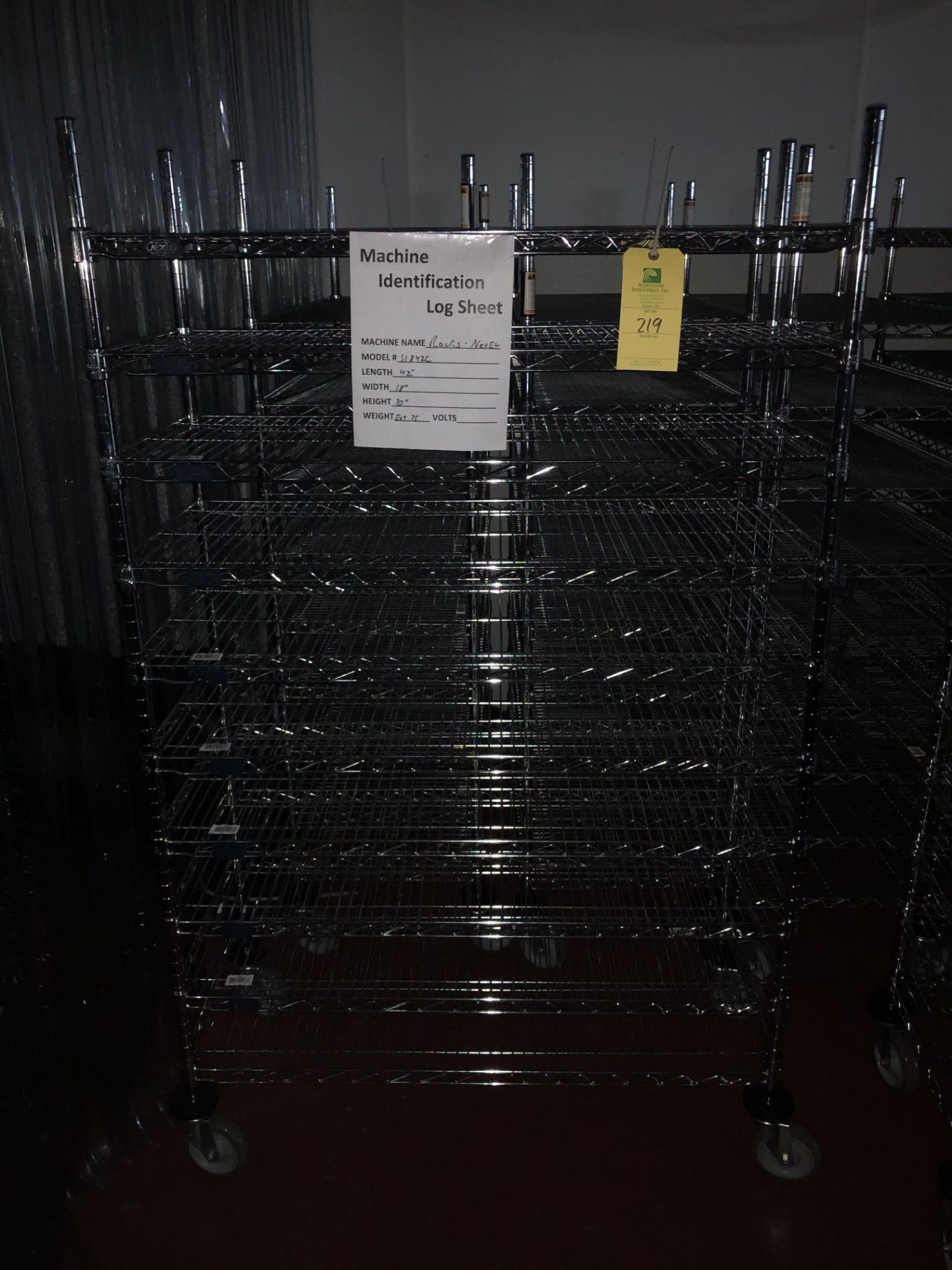 Stainless Steel Rack, L = 42'', W = 18'', H = 70''