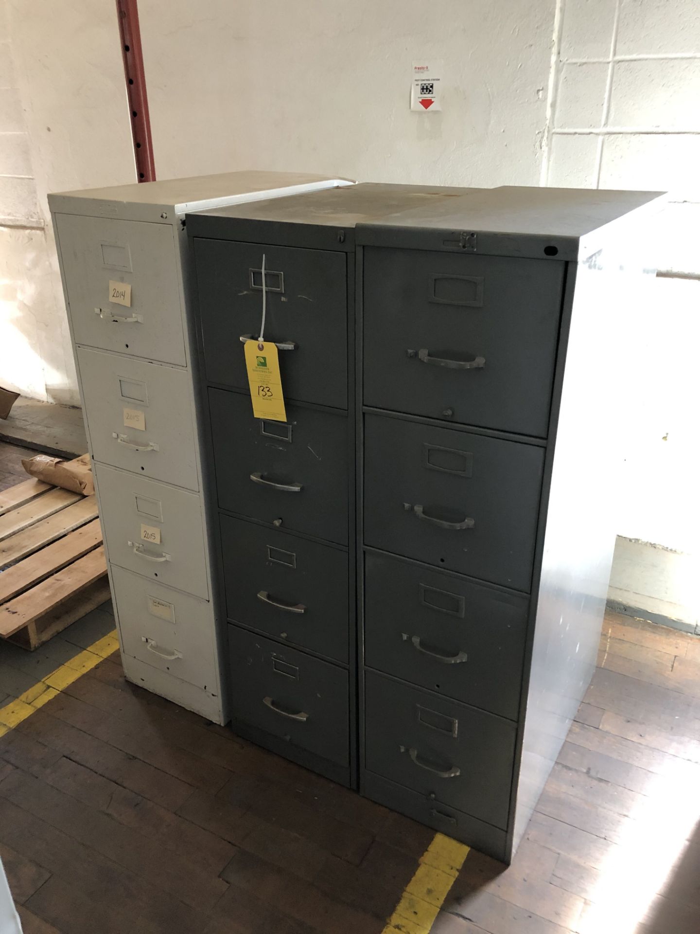 (3) Filing Cabinet, L = 15'', W = 28'', H = 52''