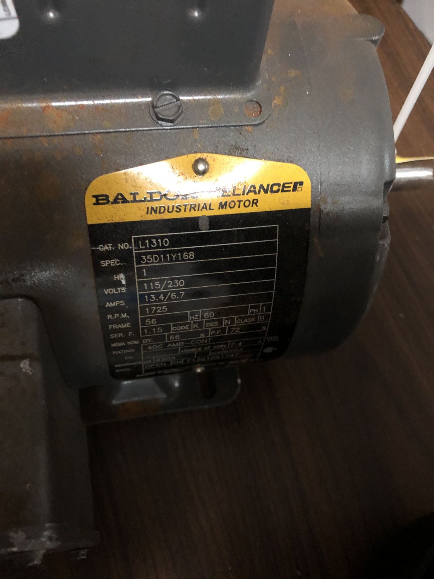 1 HP Baldor Motor - Image 2 of 2