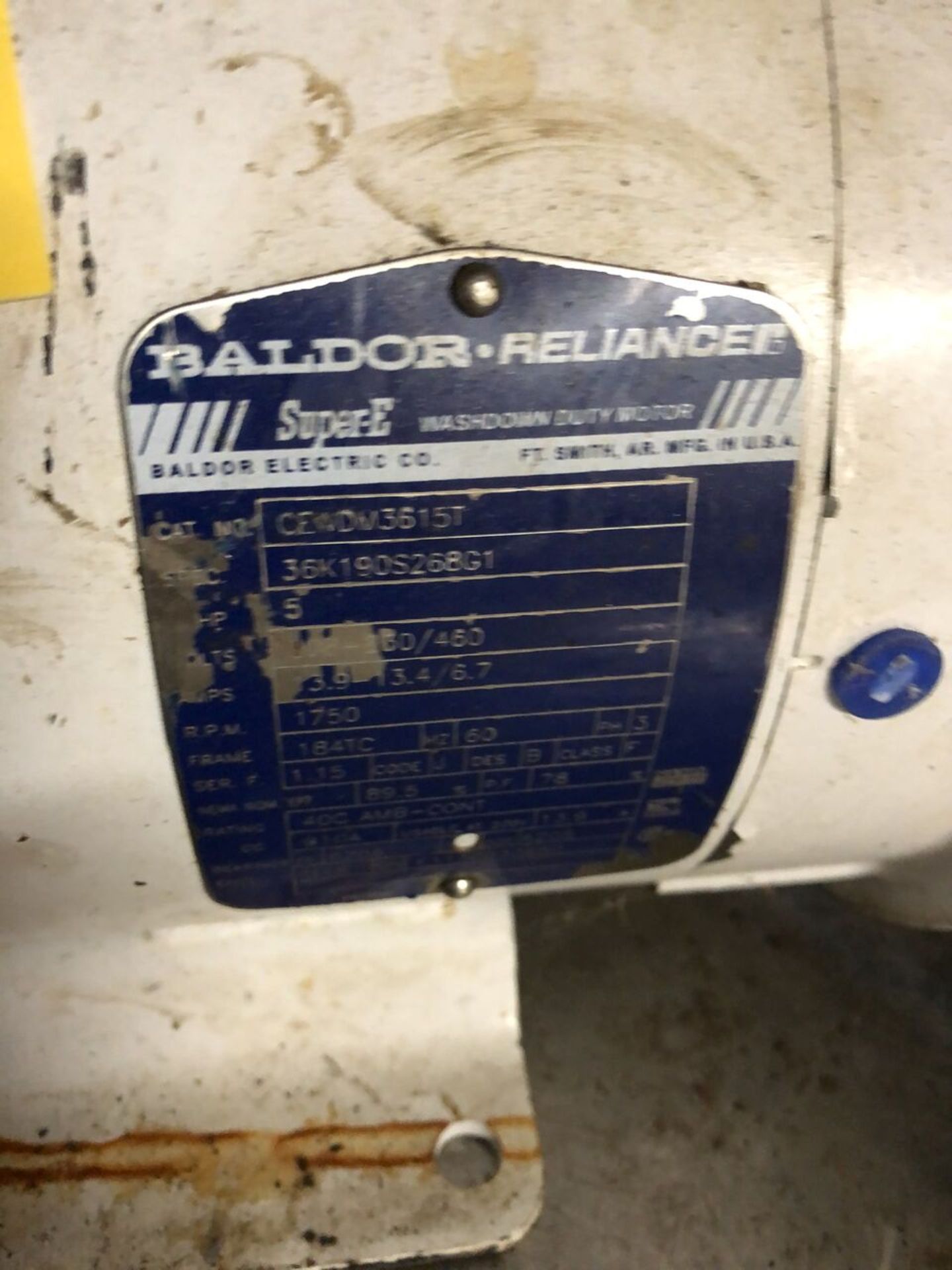 Baldor Super E Motor & Drive, 5 HP, 1750 RPMs, Frame = 1841C - Image 2 of 3