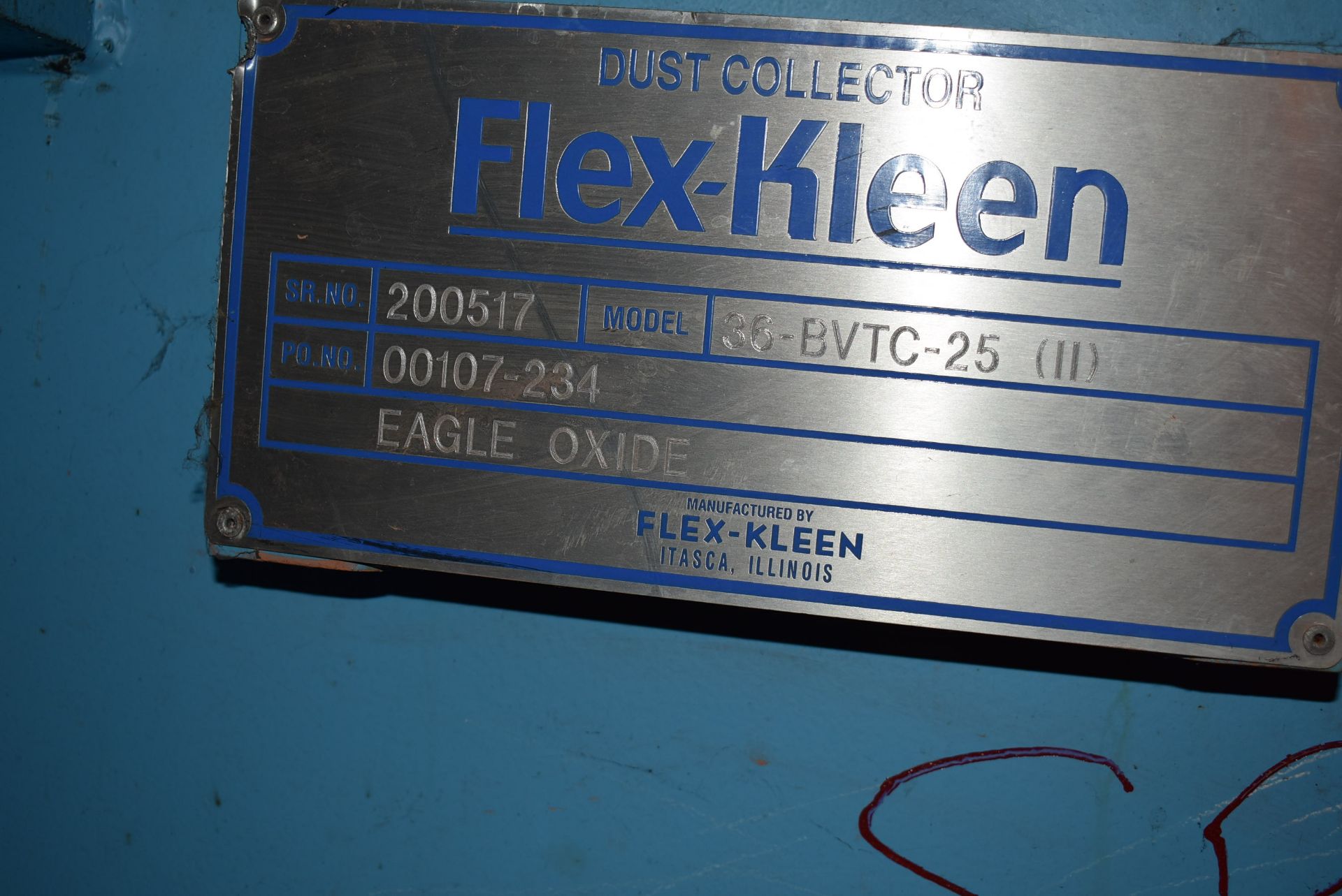 Flex-Kleen Model #36-BVTC-25 (11) Dust Collector, SN 200517, Includes New York Blower, 5.5 KW Motor - Image 2 of 3