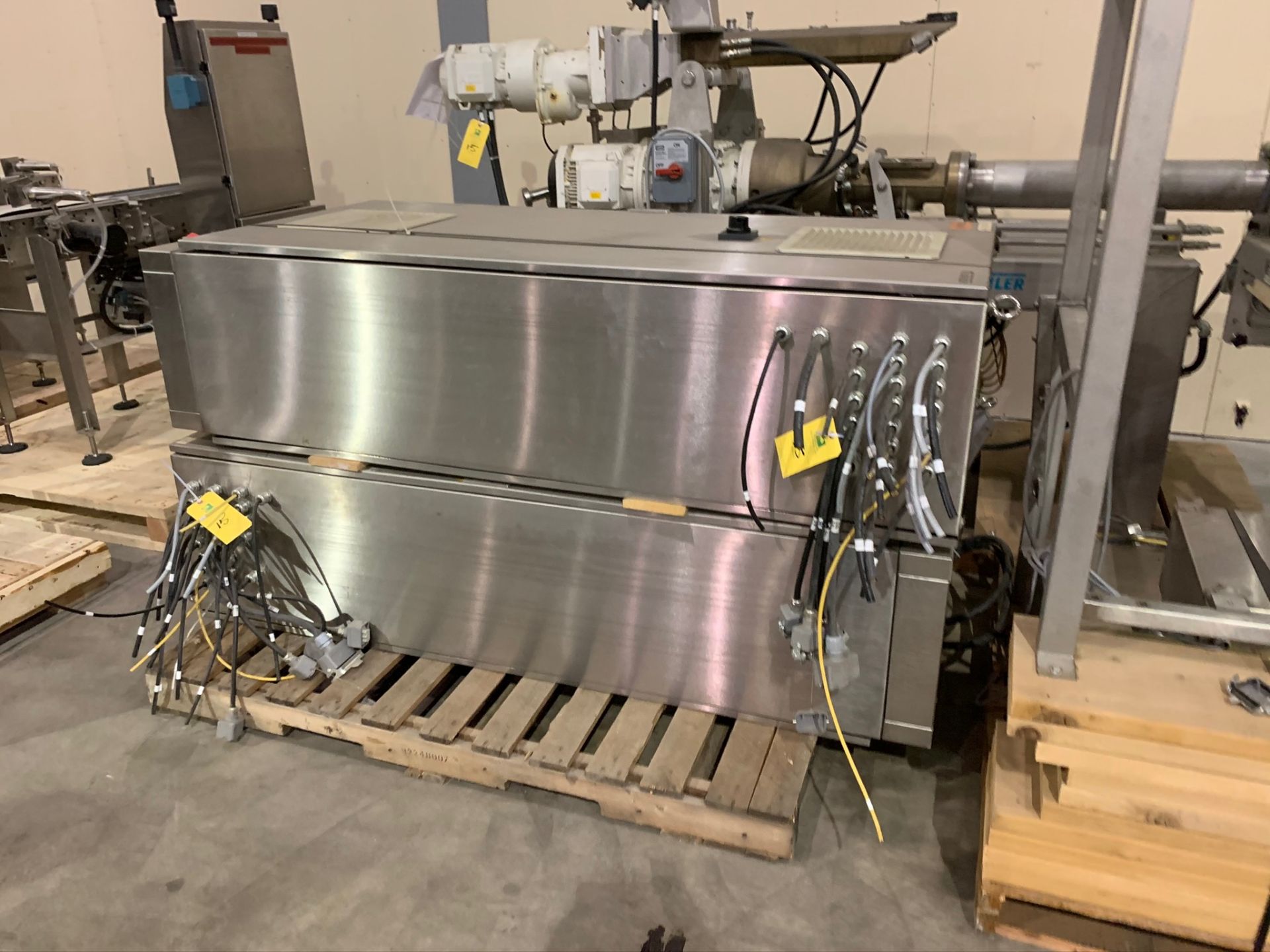 Buhler Twin Screw Extruder Model M-MN-400 S/N 10321928 with Control Panels and Auger Cart, with (Rig - Image 8 of 9
