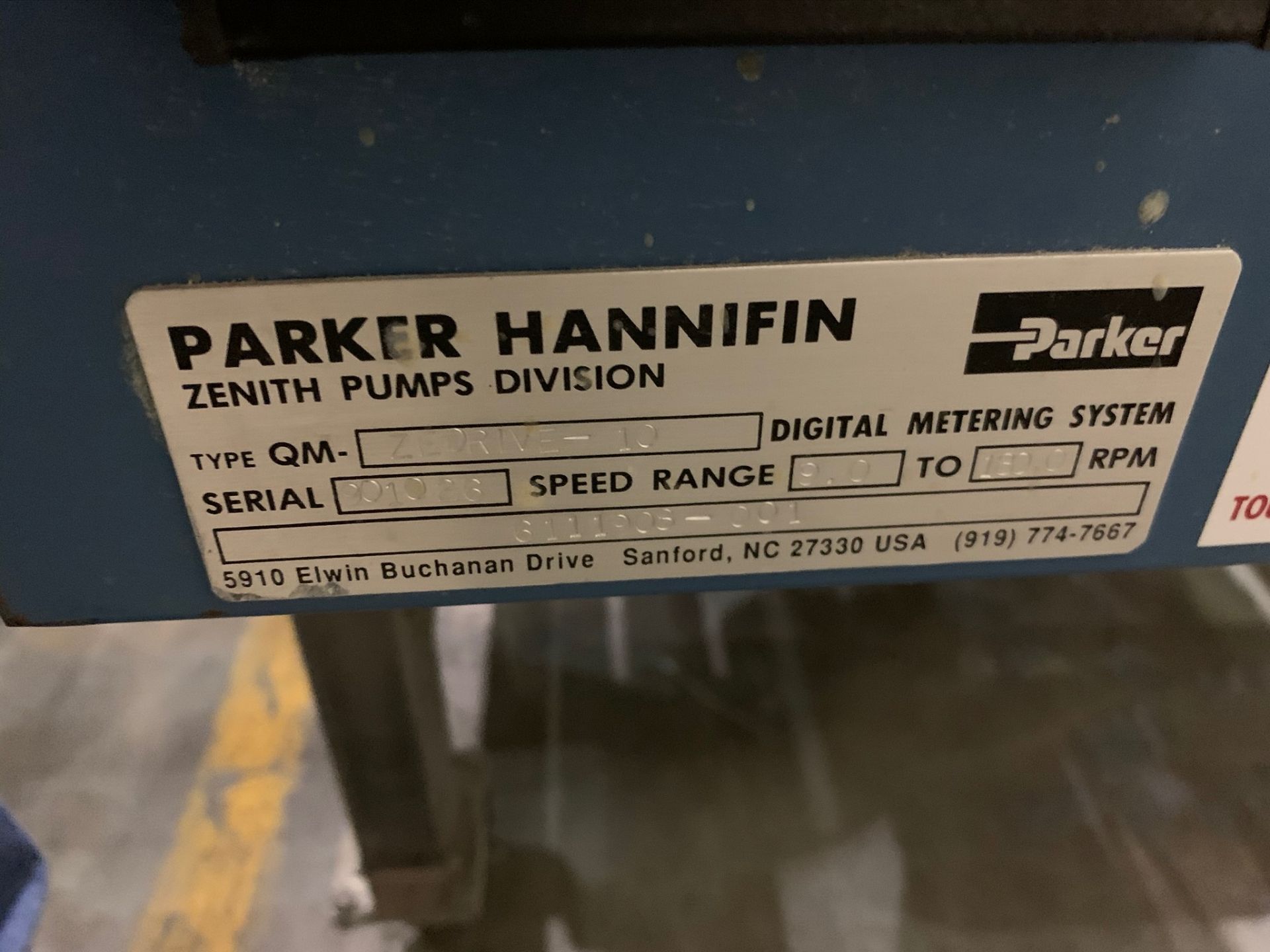 Parker Hannifin Zenith Pump Type QM-ZEDrive 10 S/N 901026 (Rigging Fee - $50) - Image 5 of 6