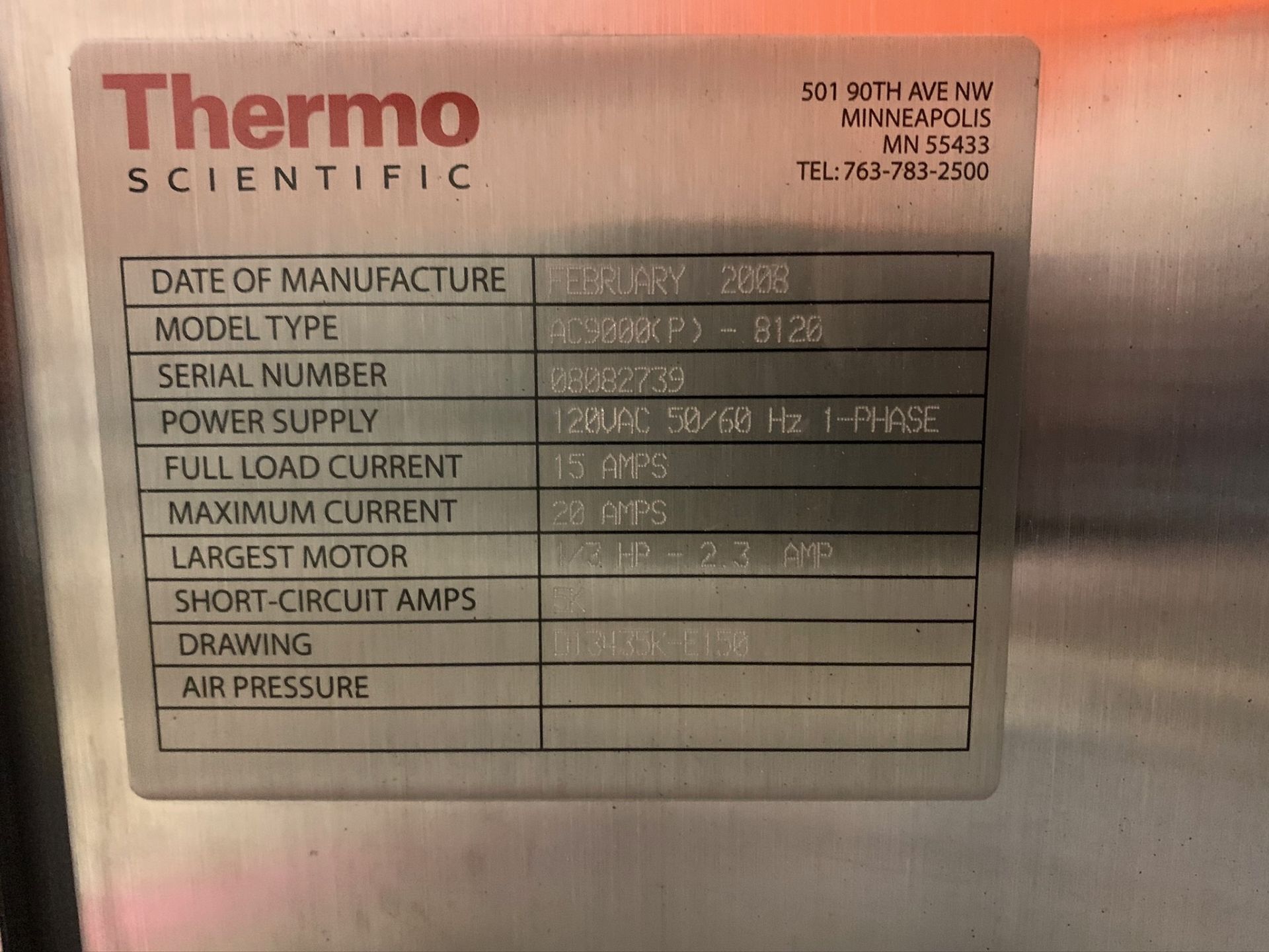 Thermo Scientific Check Weigher Model AC9000(p) -8120 S/N 08082739 (Rigging Fee - $50) - Image 3 of 3